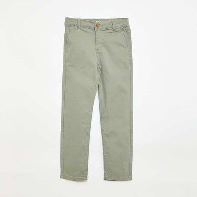 Pantalon chino slim VERT