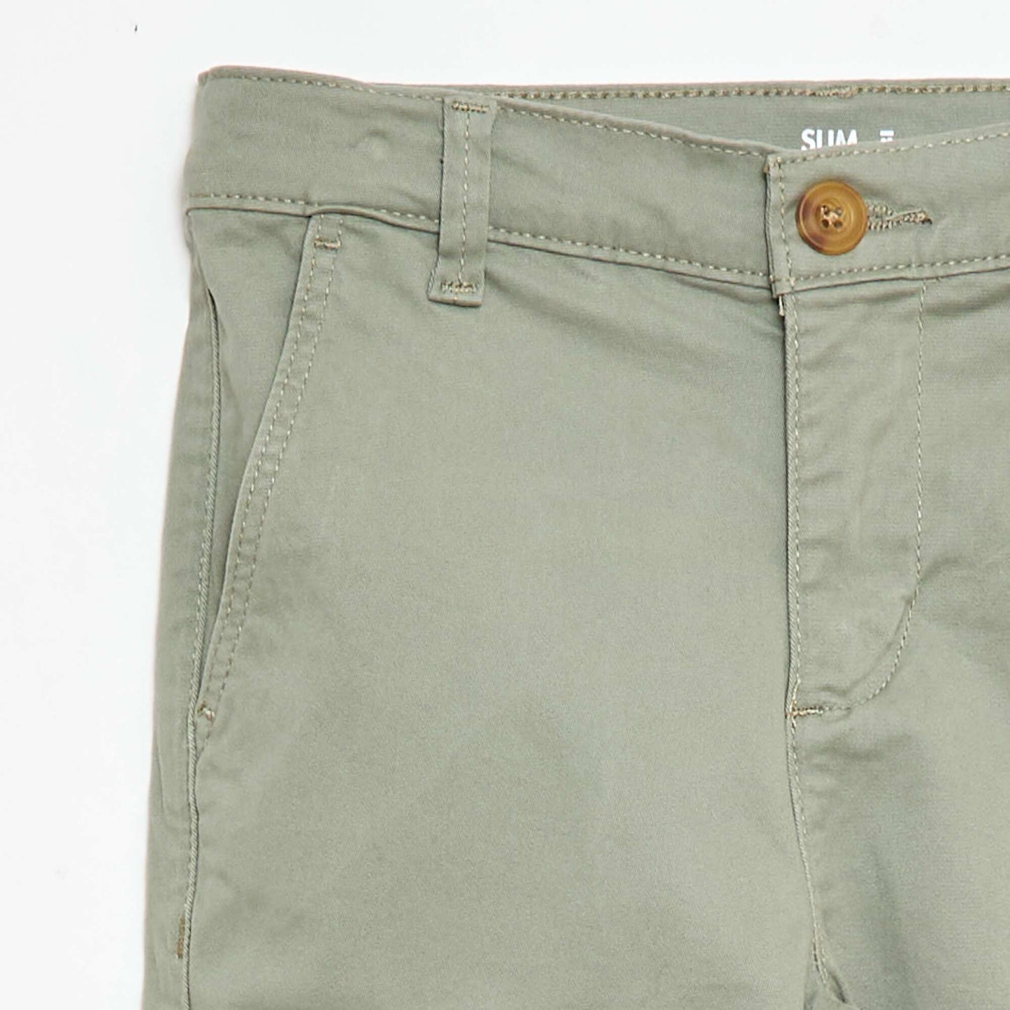Pantalon chino slim VERT