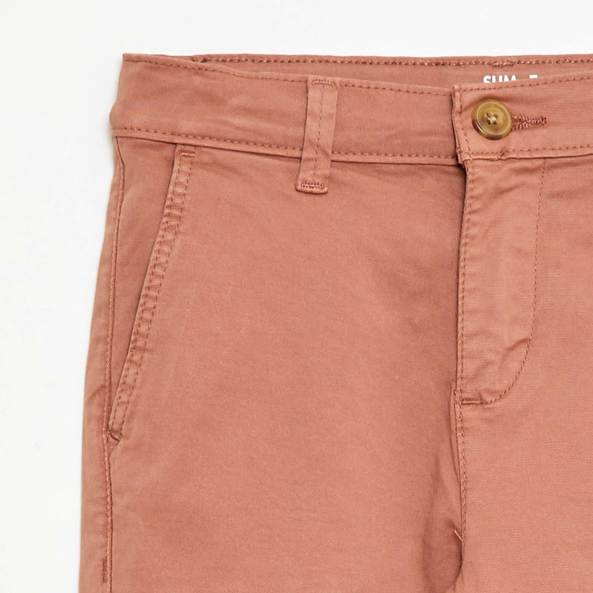 Pantalon chino slim MARRON