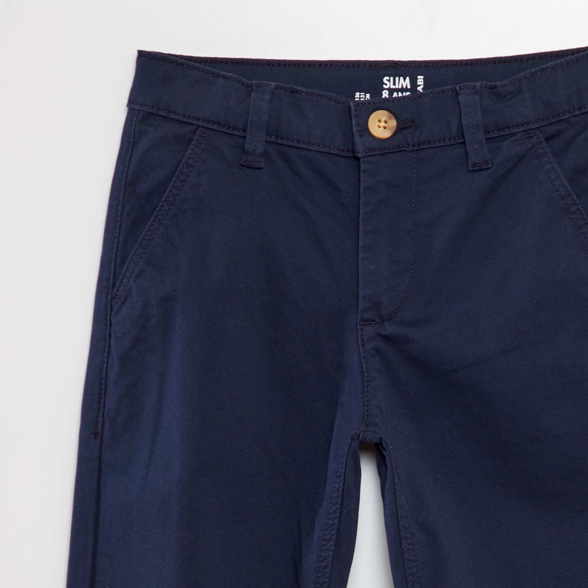 Pantalon chino slim BLEU