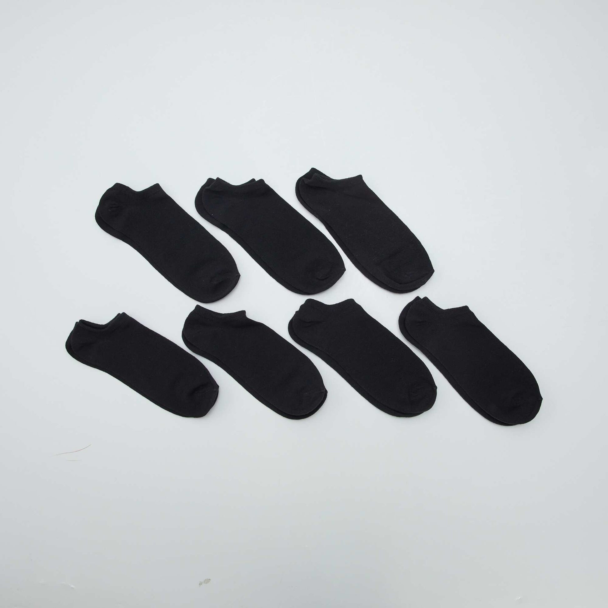 Lot de 7 paires de chaussettes invisibles NOIR