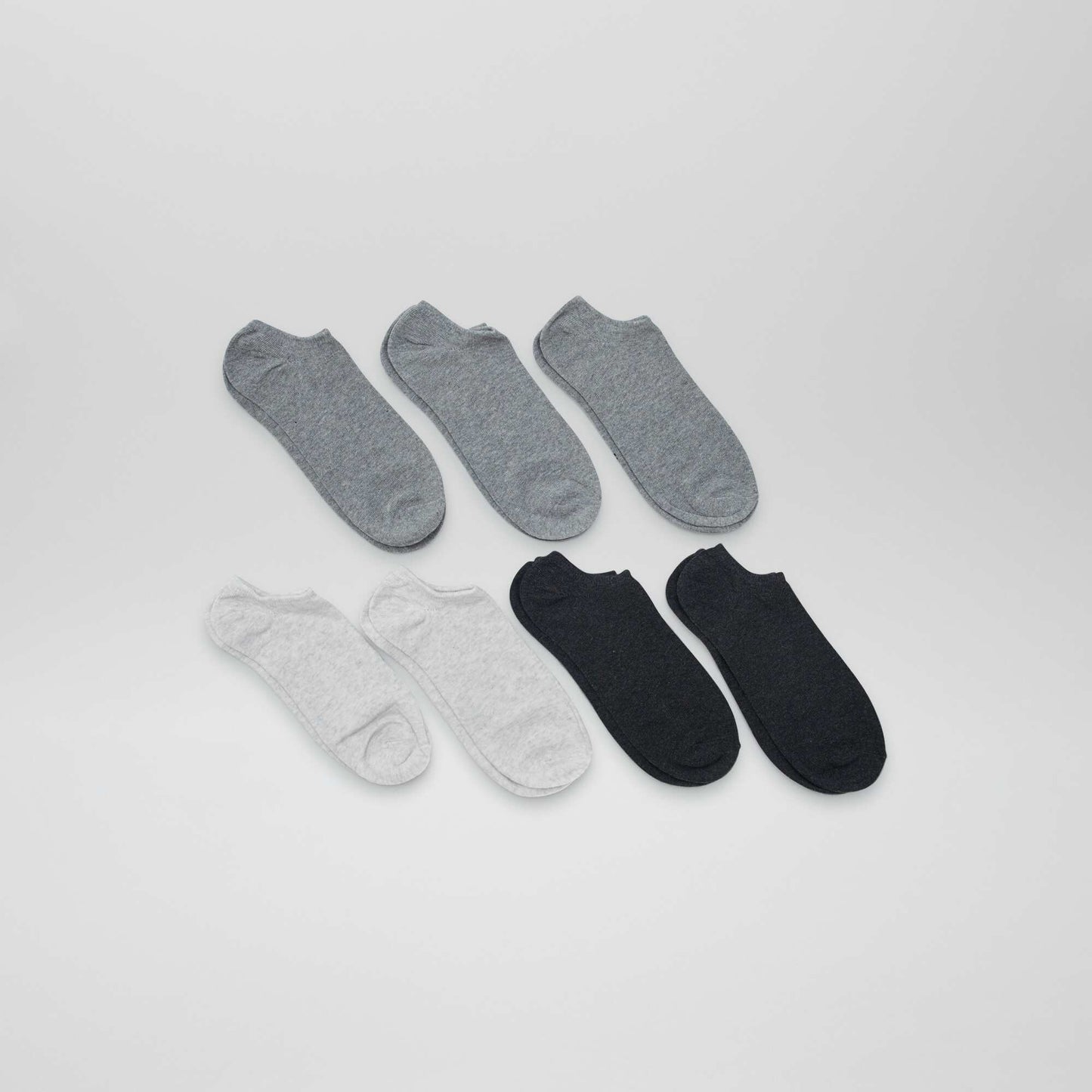 Lot de 7 paires de chaussettes invisibles GRIS