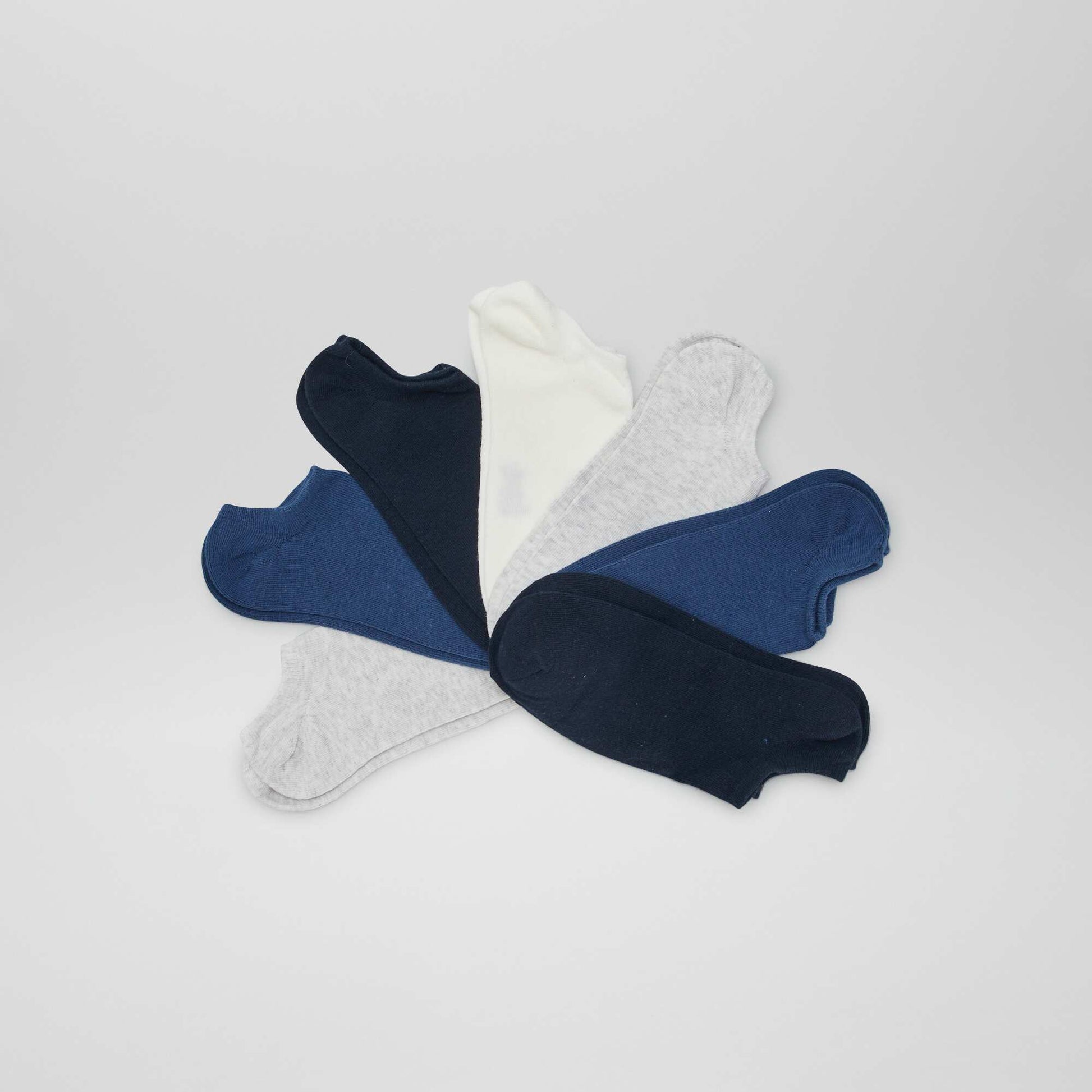 Lot de 7 paires de chaussettes invisibles BLEU