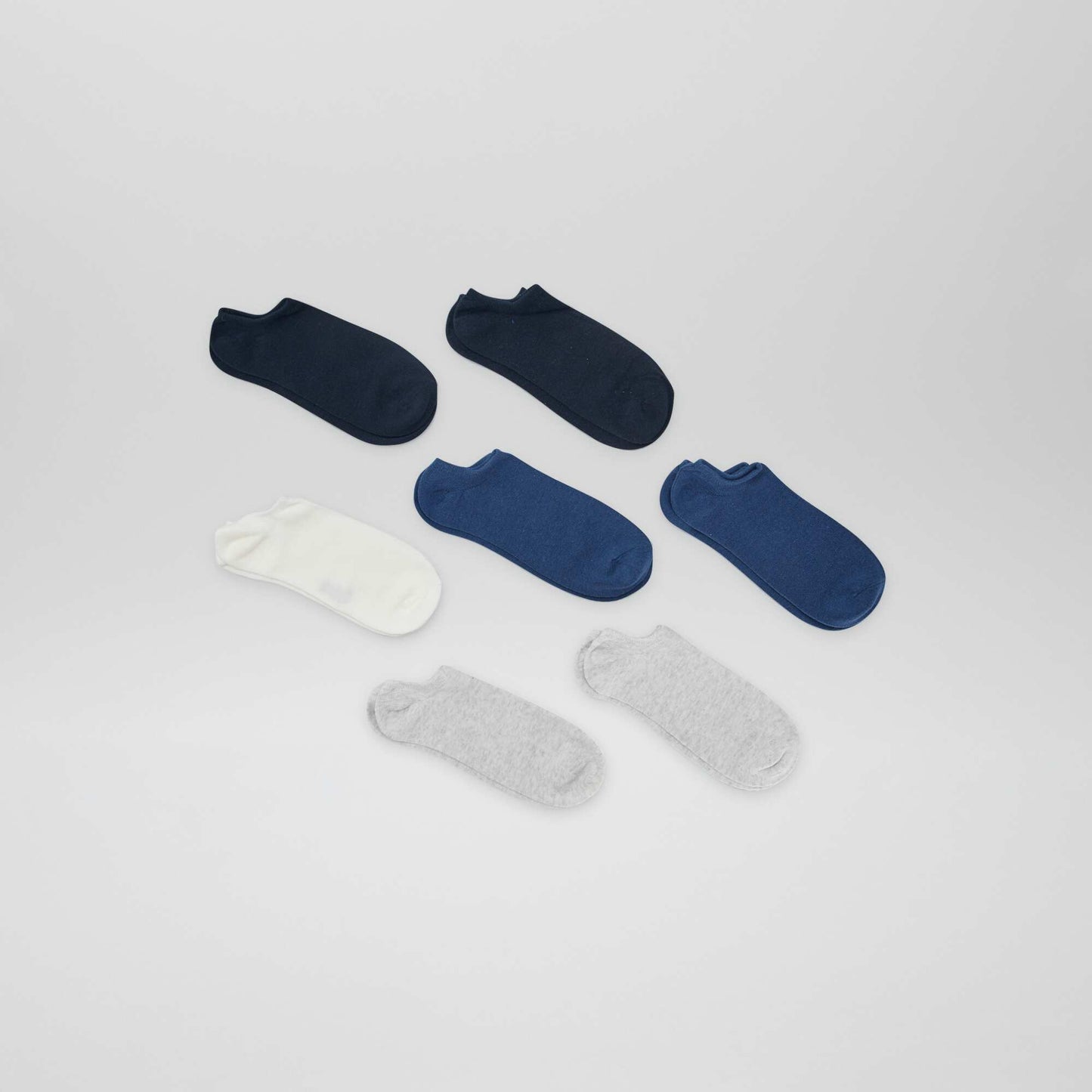 Lot de 7 paires de chaussettes invisibles BLEU