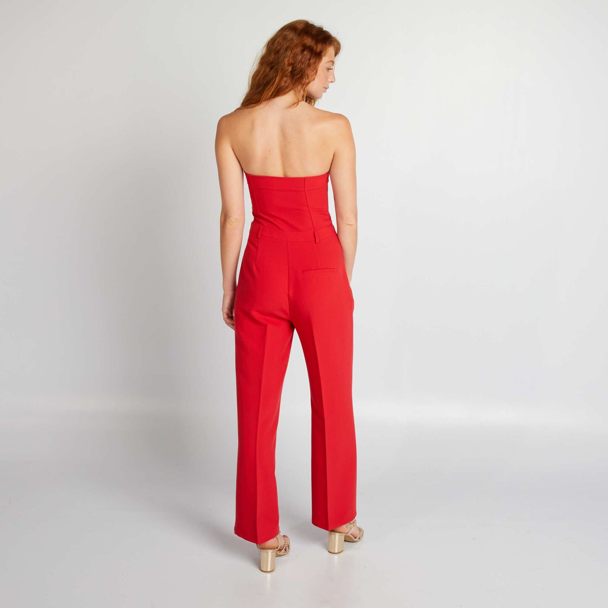 Combinaison longue en bustier ROUGE