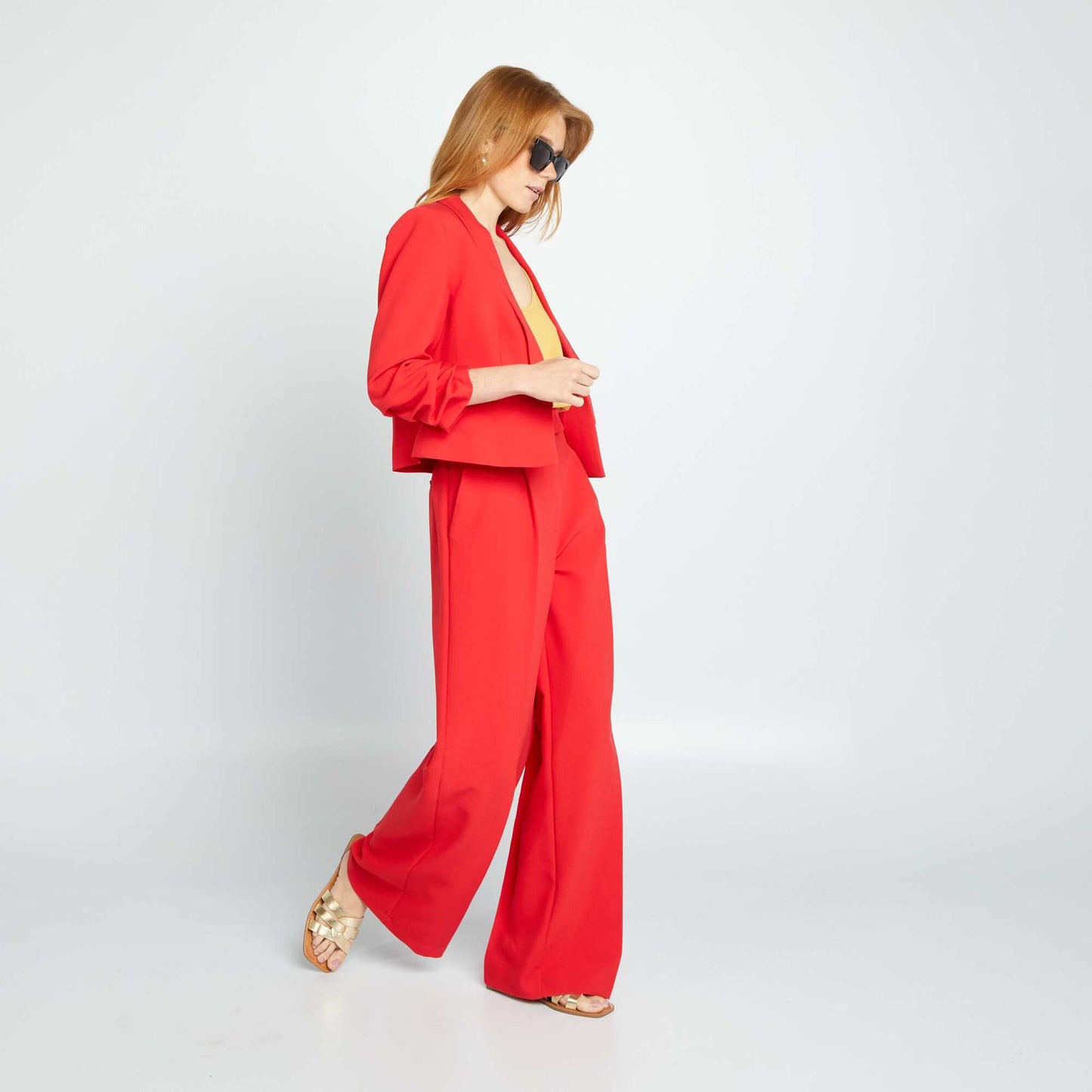 Veste tailleur courte ROUGE