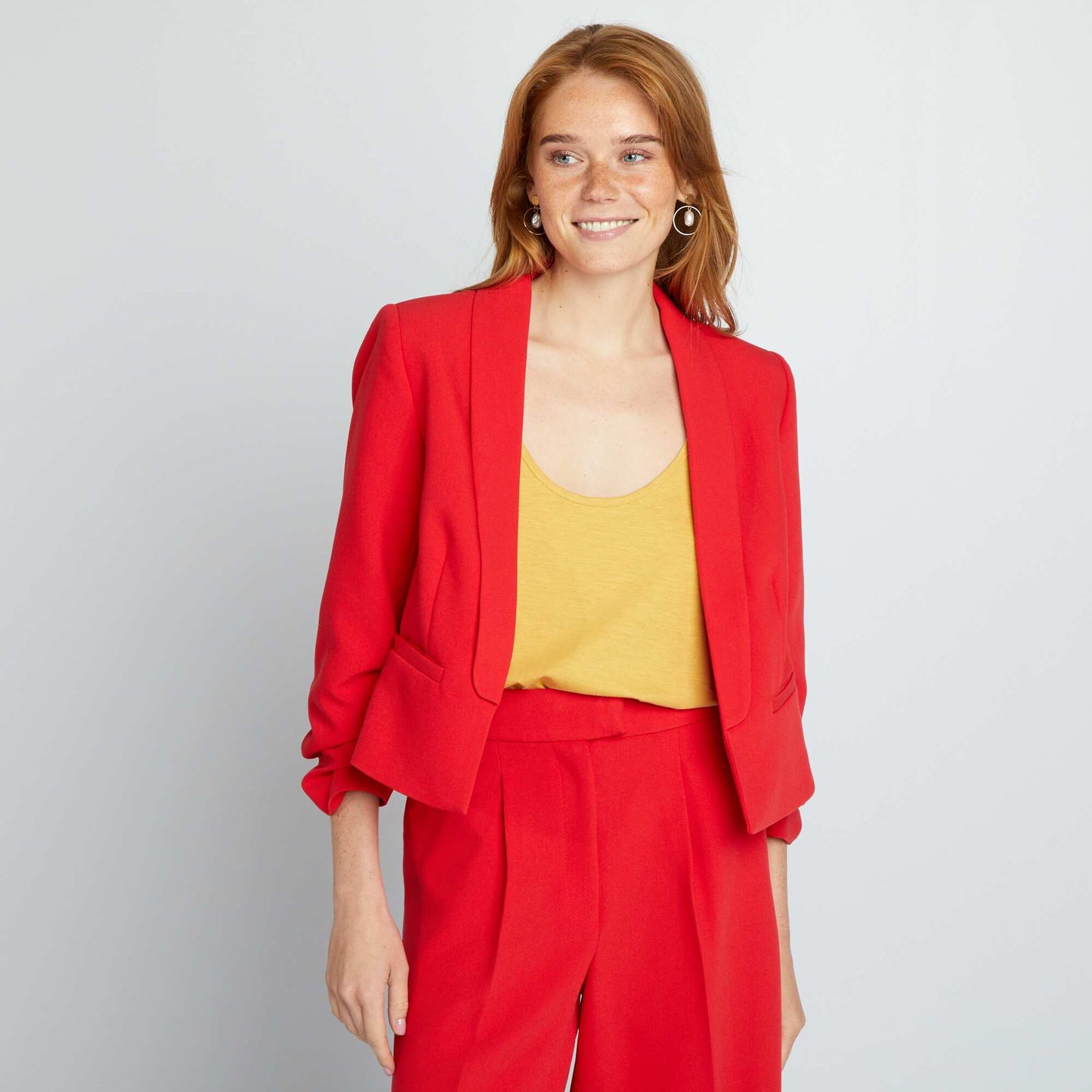 Veste tailleur courte ROUGE