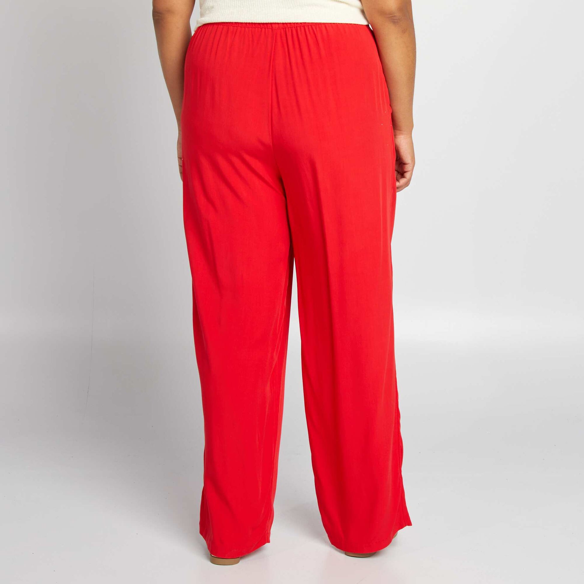 Pantalon large fluide ROUGE
