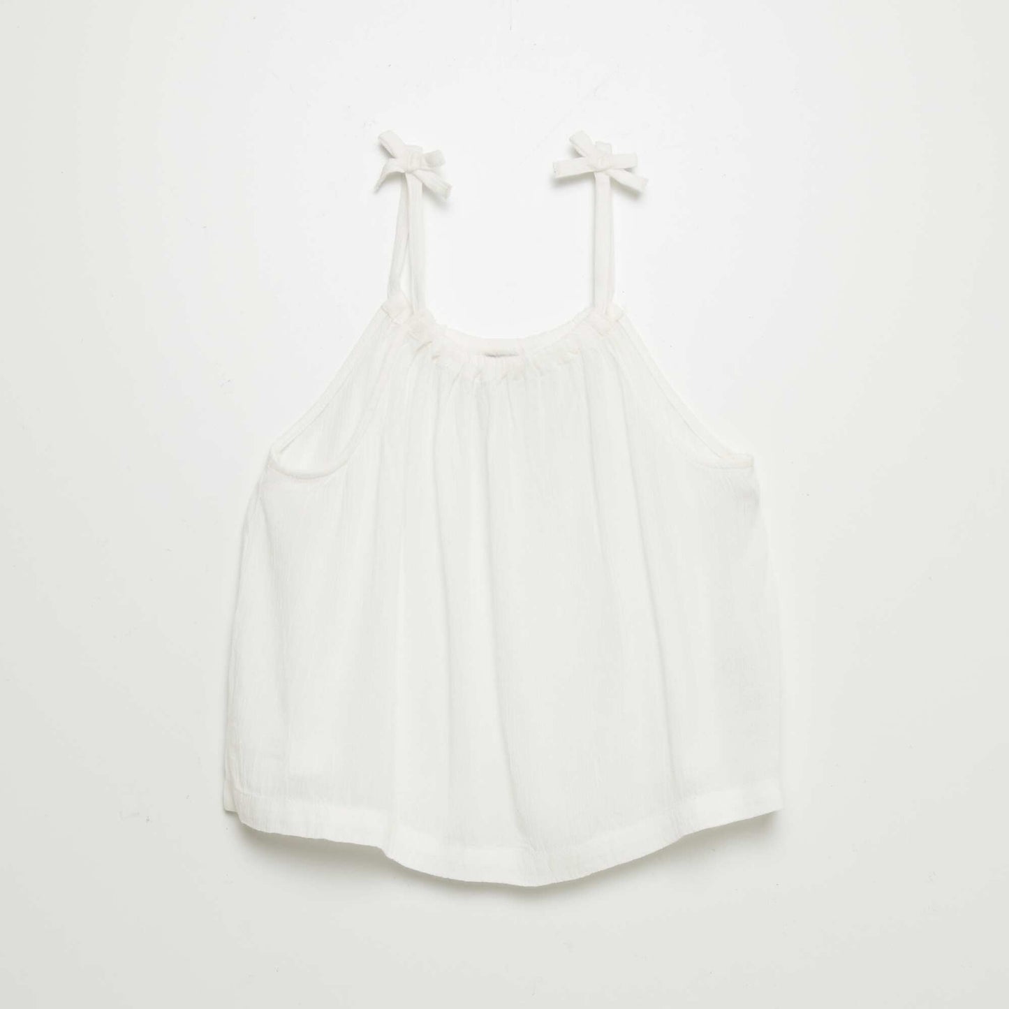 Top en maille crêpe imprimé BLANC