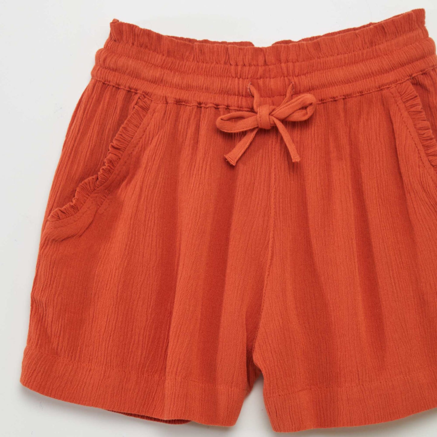 Short en maille crêpe ORANGE