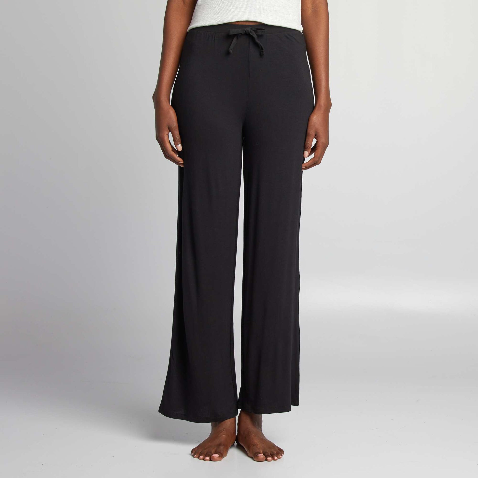 Pantalon de pyjama large fluide NOIR