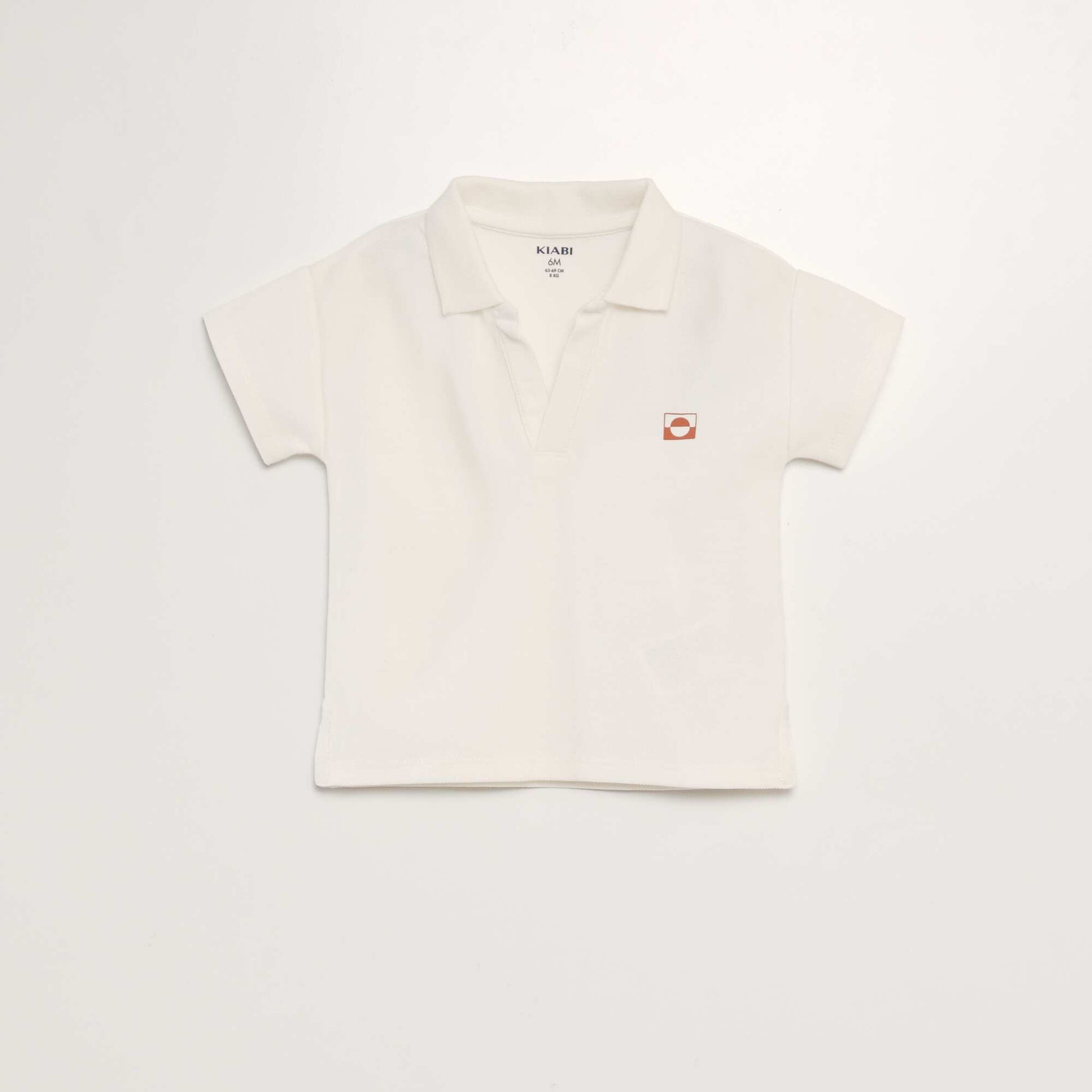 Polo en coton piqué BLANC CRèME