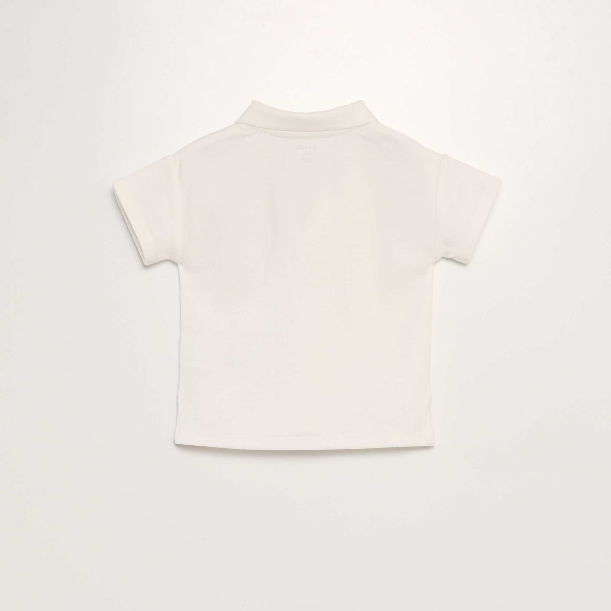 Polo en coton piqué BLANC CRèME