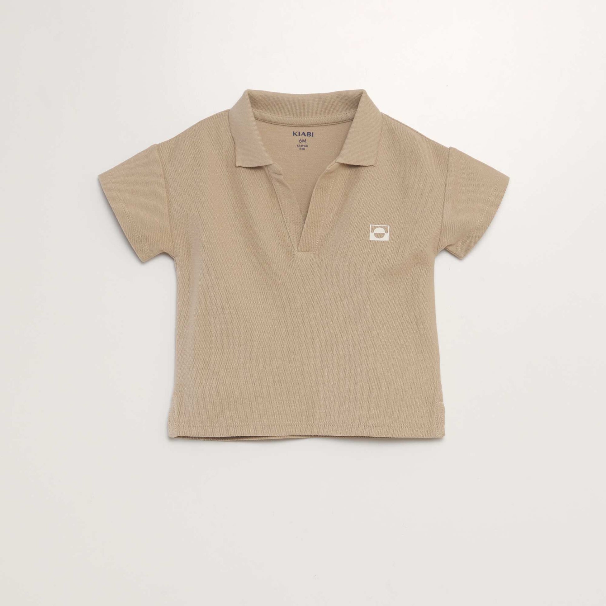Polo en coton piqué MARRON TAUPE