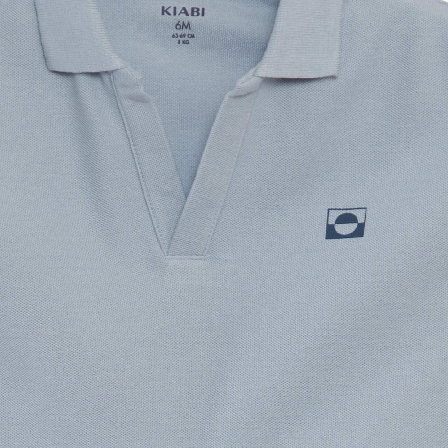 Polo en coton piqué BLEU GRIS