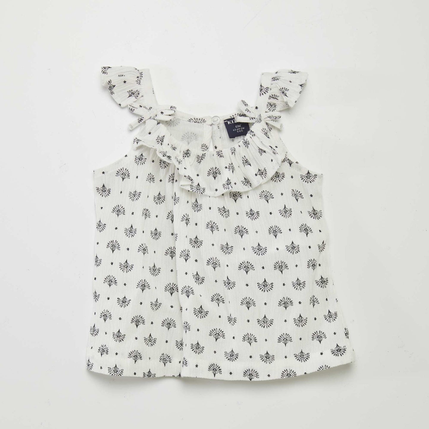 Blouse à bretelles volantées BLANC IMPRIMé