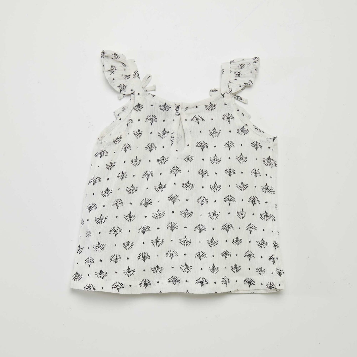 Blouse à bretelles volantées BLANC IMPRIMé