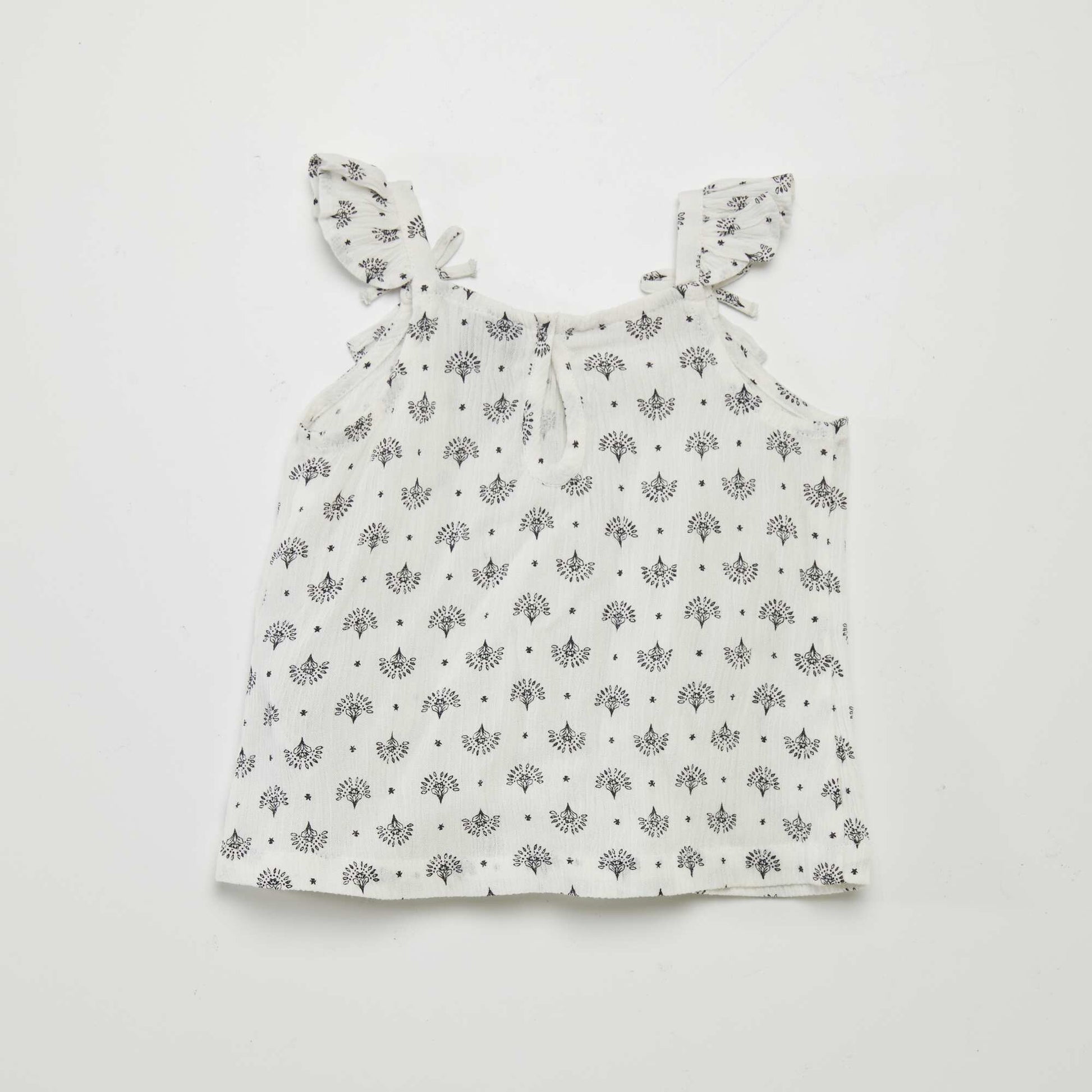 Blouse à bretelles volantées BLANC IMPRIMé