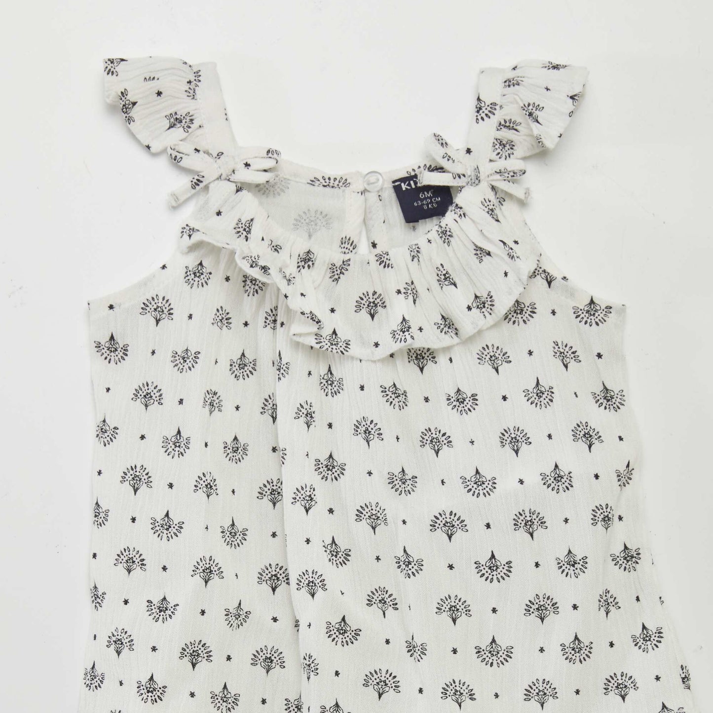 Blouse à bretelles volantées BLANC IMPRIMé