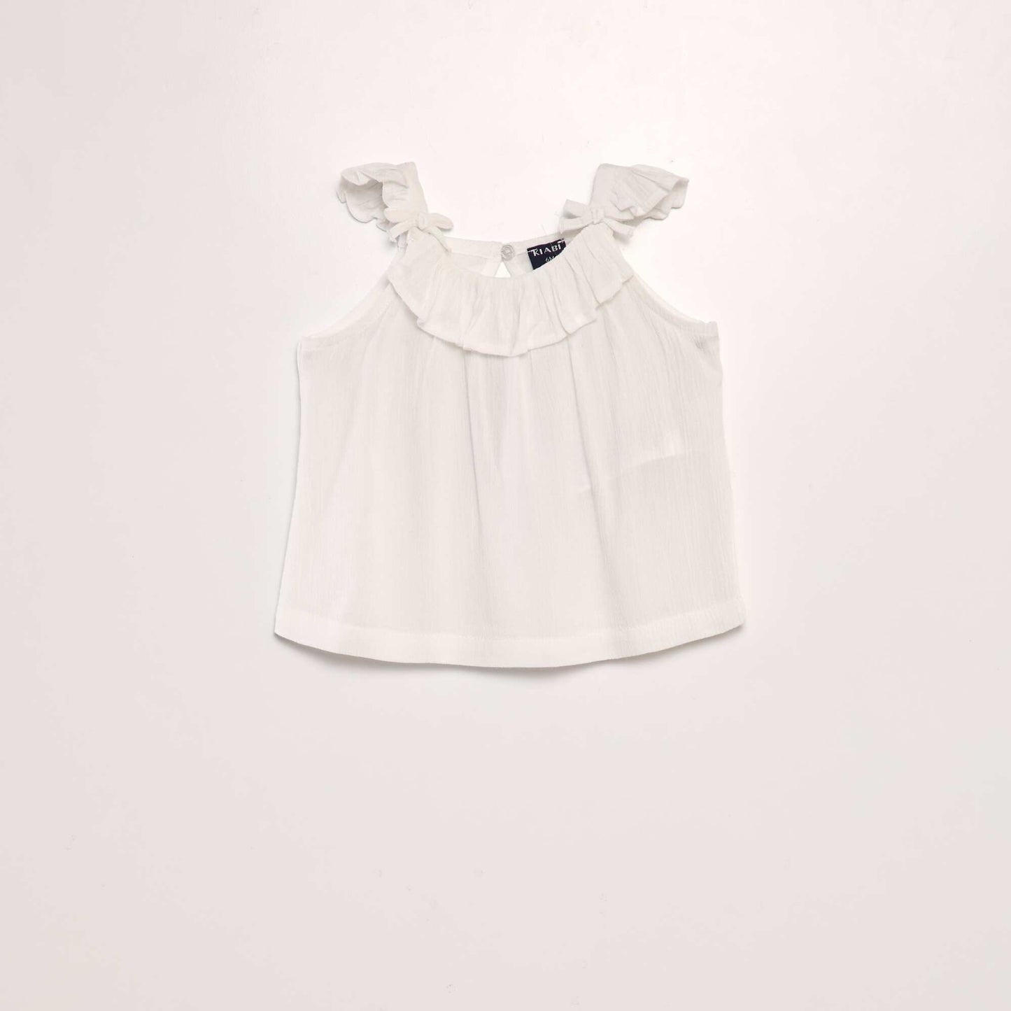Blouse à bretelles volantées BLANC UNI