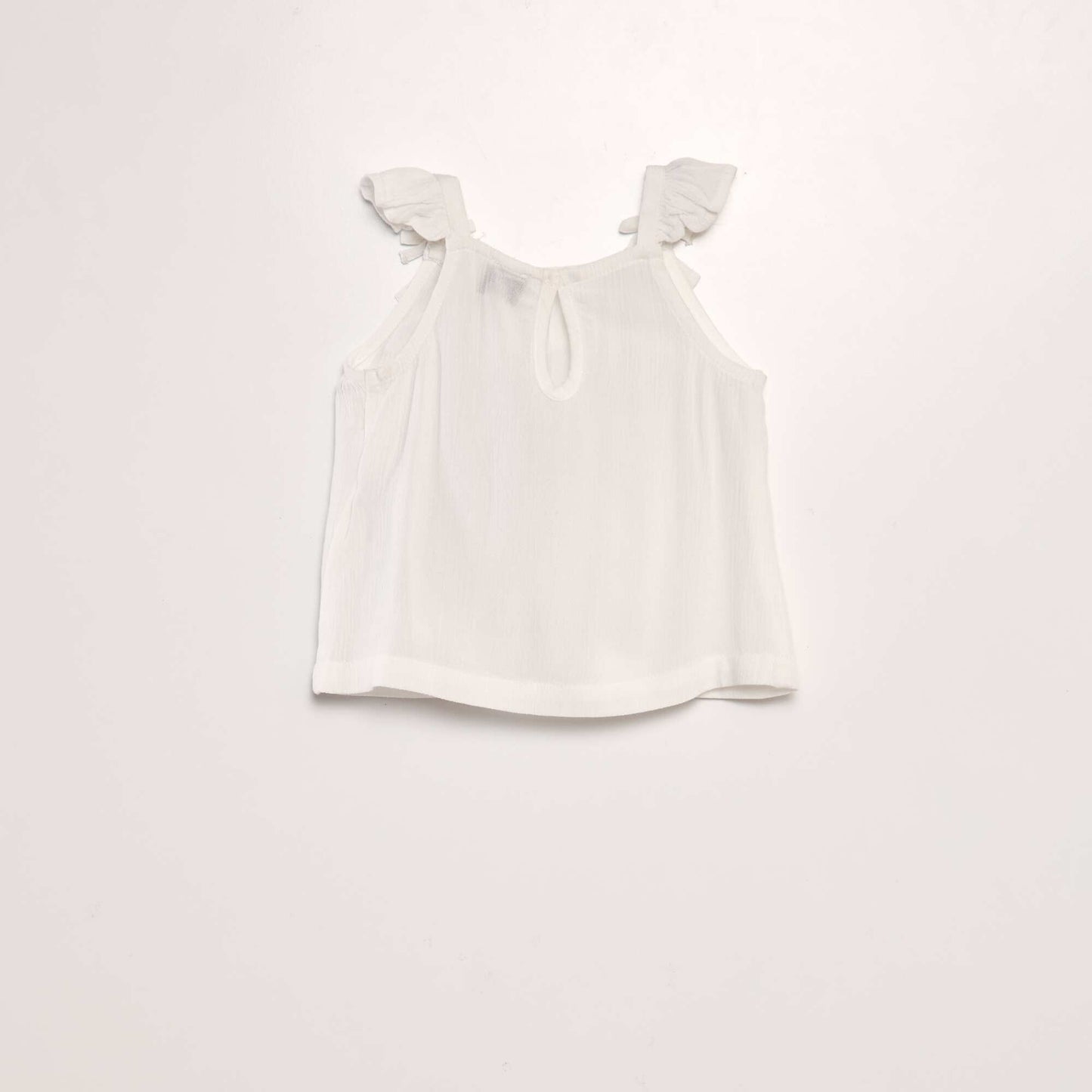 Blouse à bretelles volantées BLANC UNI