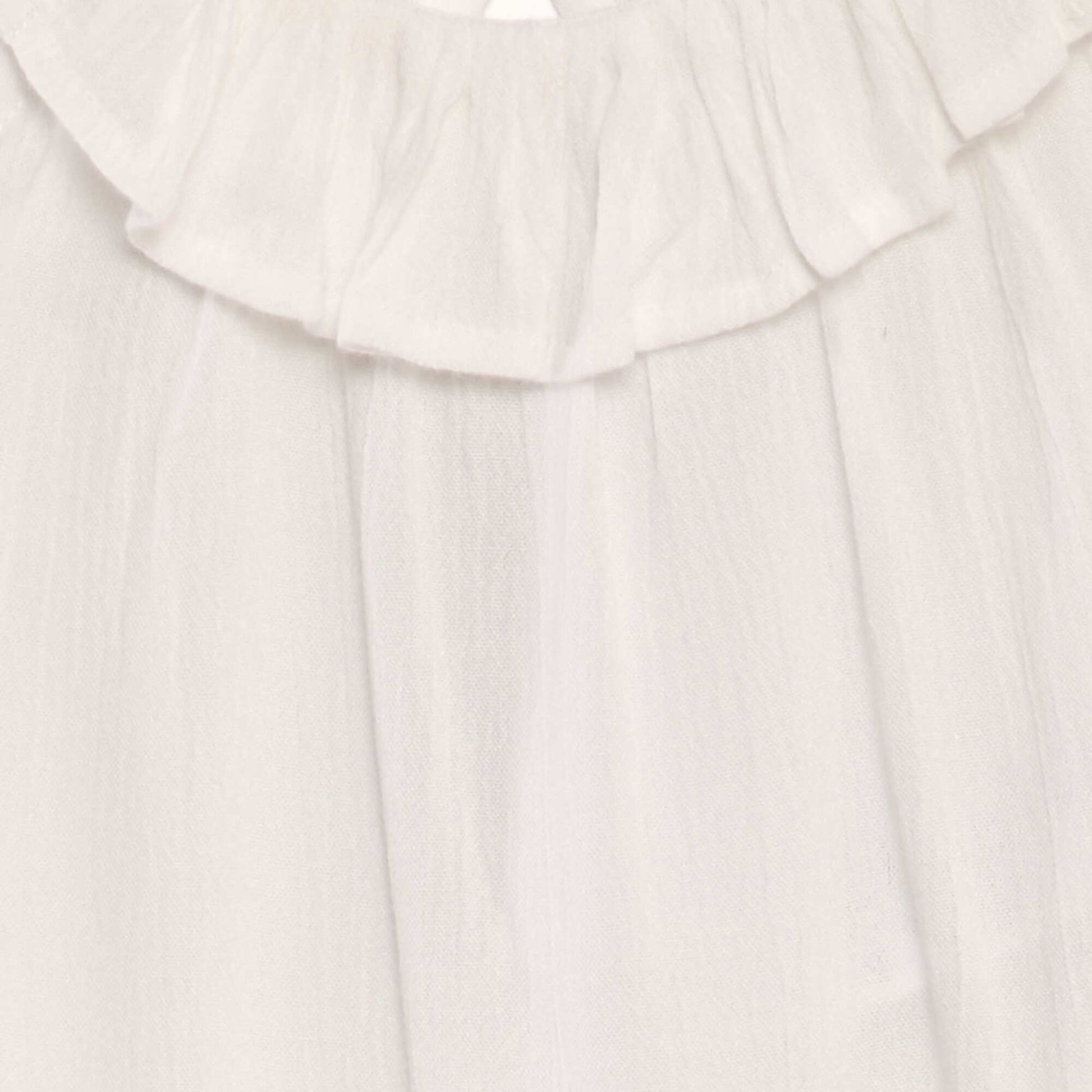 Blouse à bretelles volantées BLANC UNI
