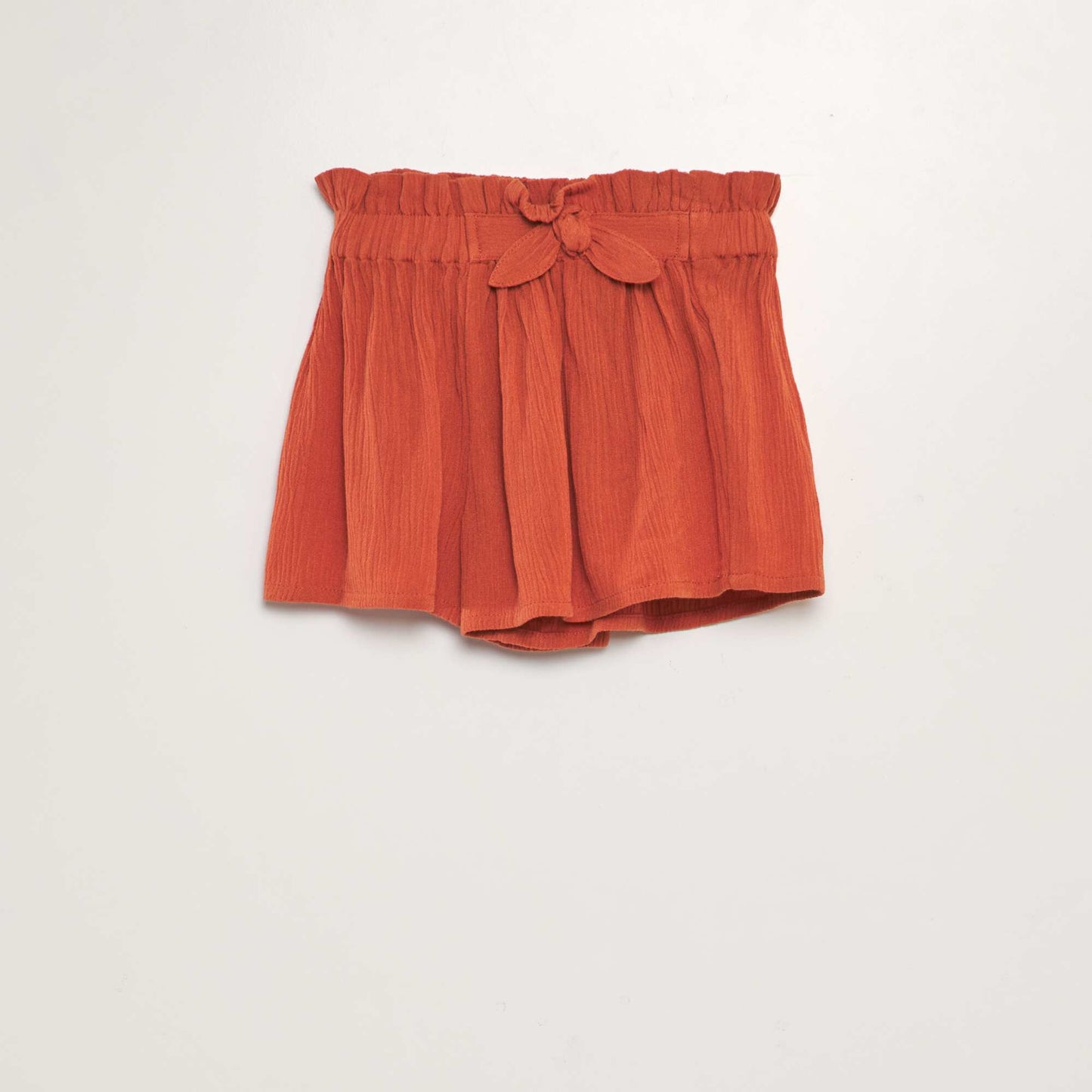 Short évasé en crêpe BRIQUE