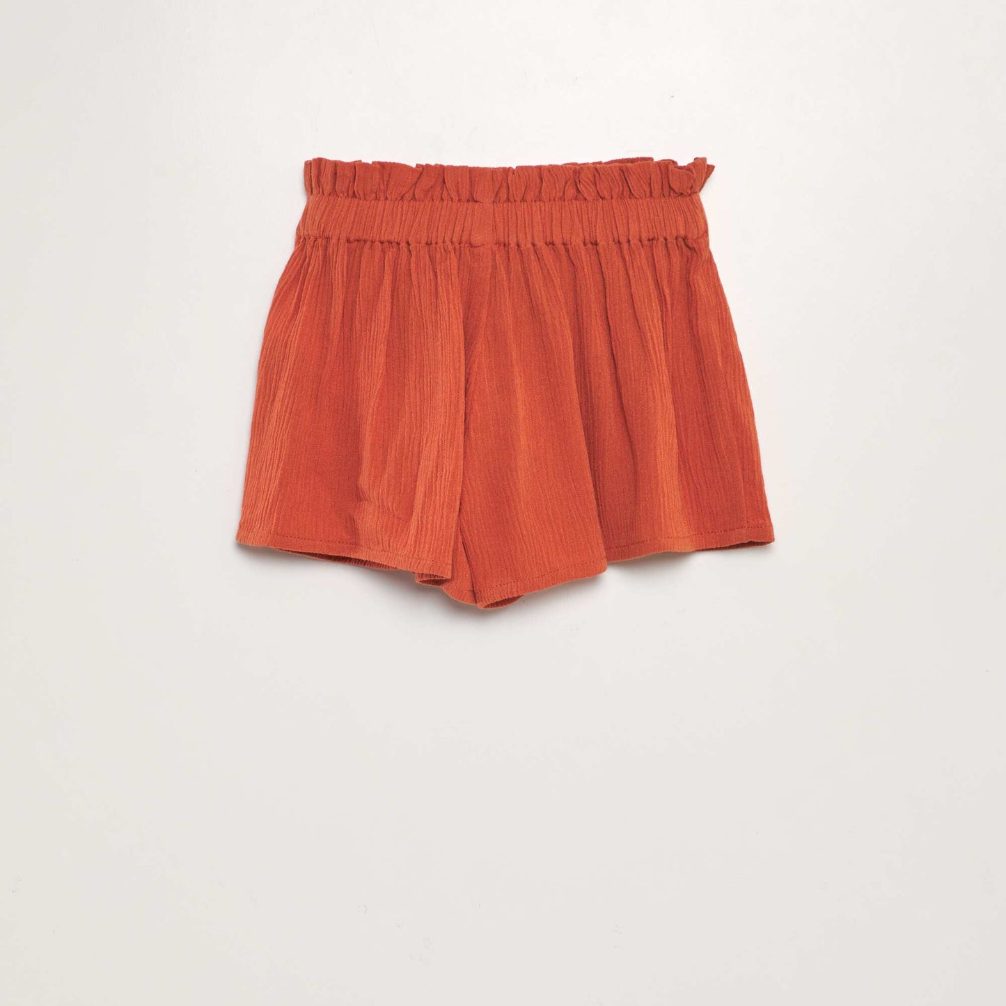 Short évasé en crêpe BRIQUE