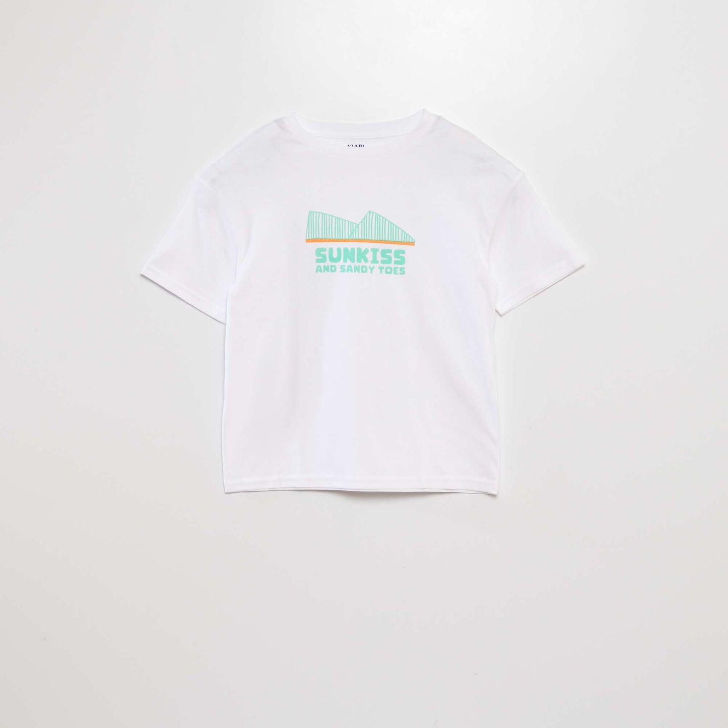 T-shirt manches courtes à message BLANC