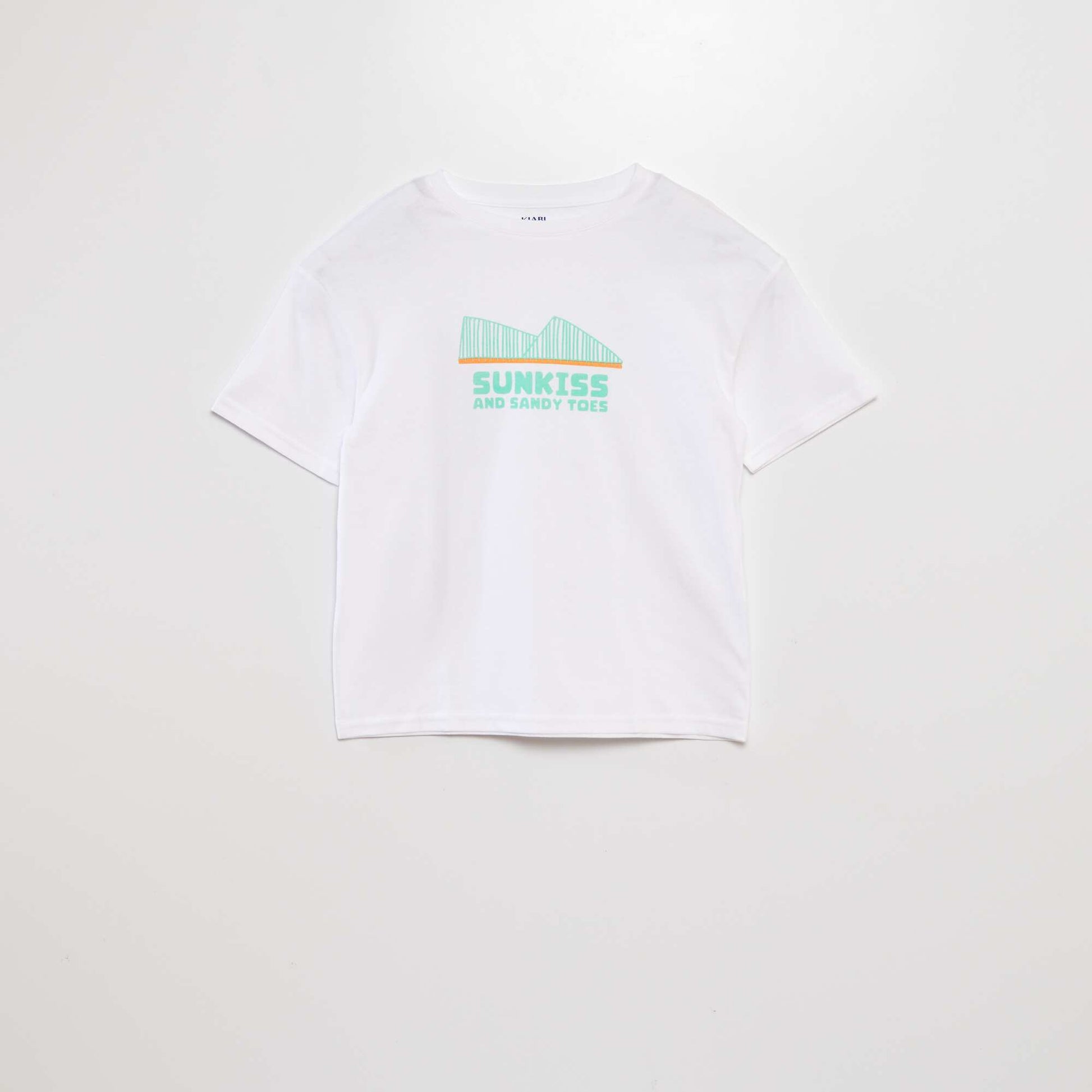 T-shirt manches courtes à message BLANC