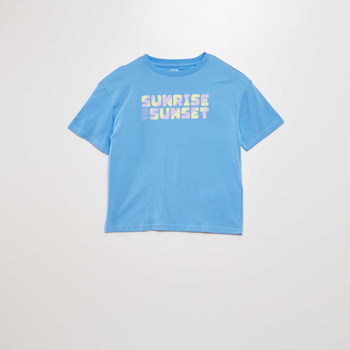 T-shirt manches courtes à message BLEU