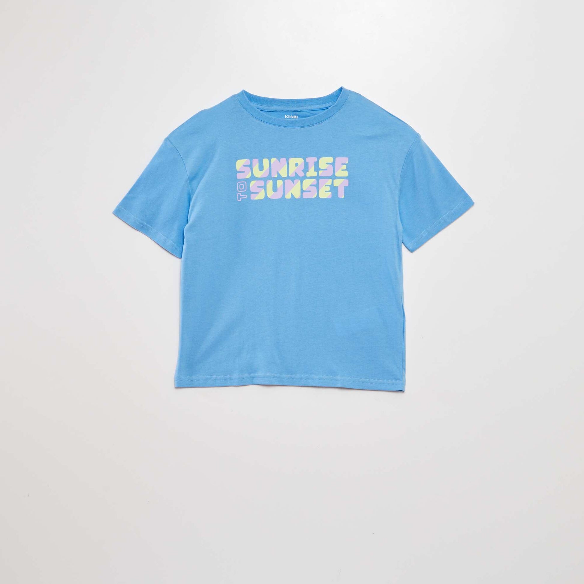 T-shirt manches courtes à message BLEU