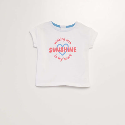 Tee-shirt imprimé message BLANC