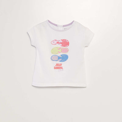 Tee-shirt imprimé message BLANC