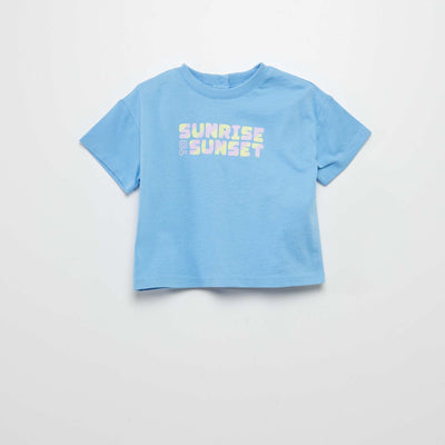 T-shirt à manches courtes imprimé BLEU