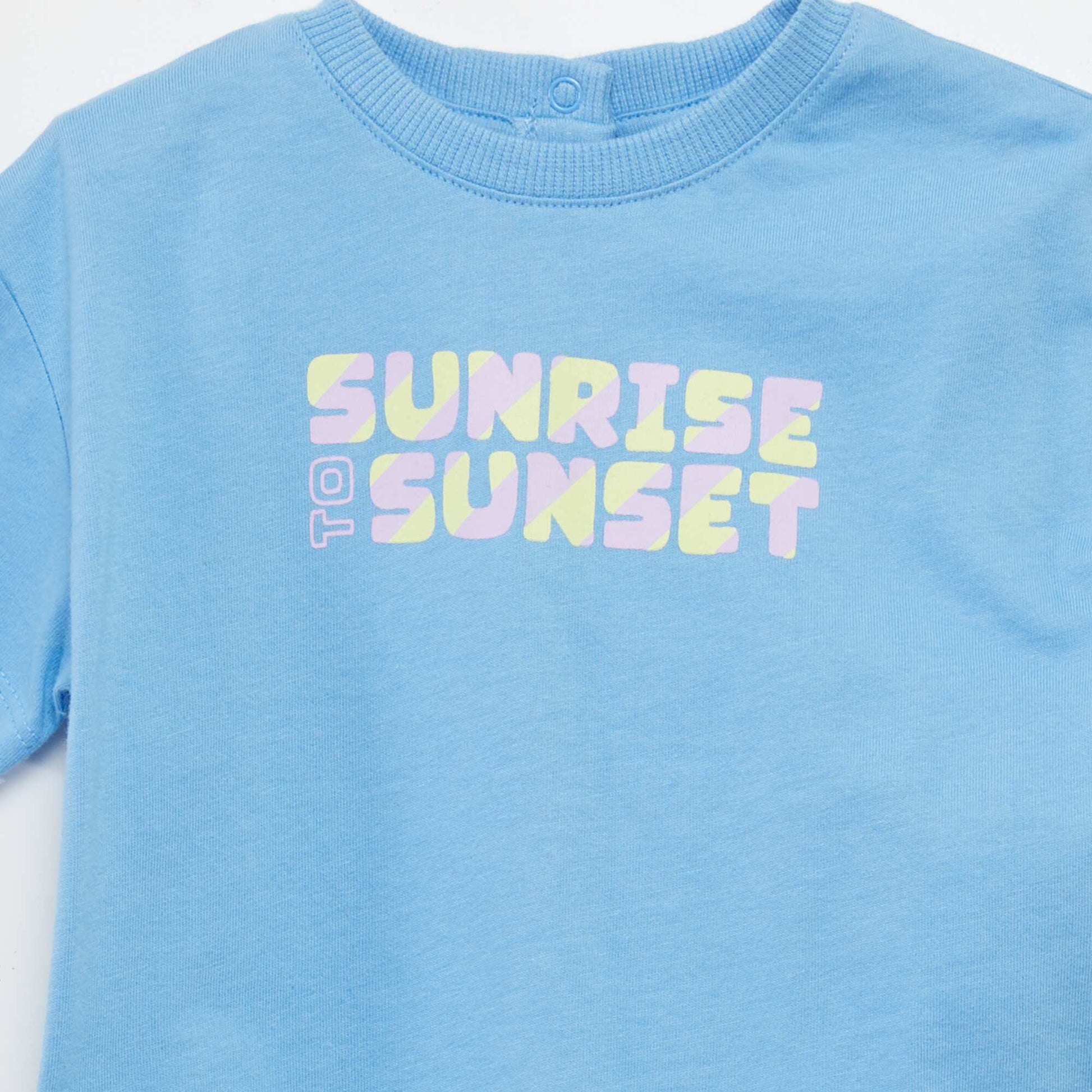 T-shirt à manches courtes imprimé BLEU