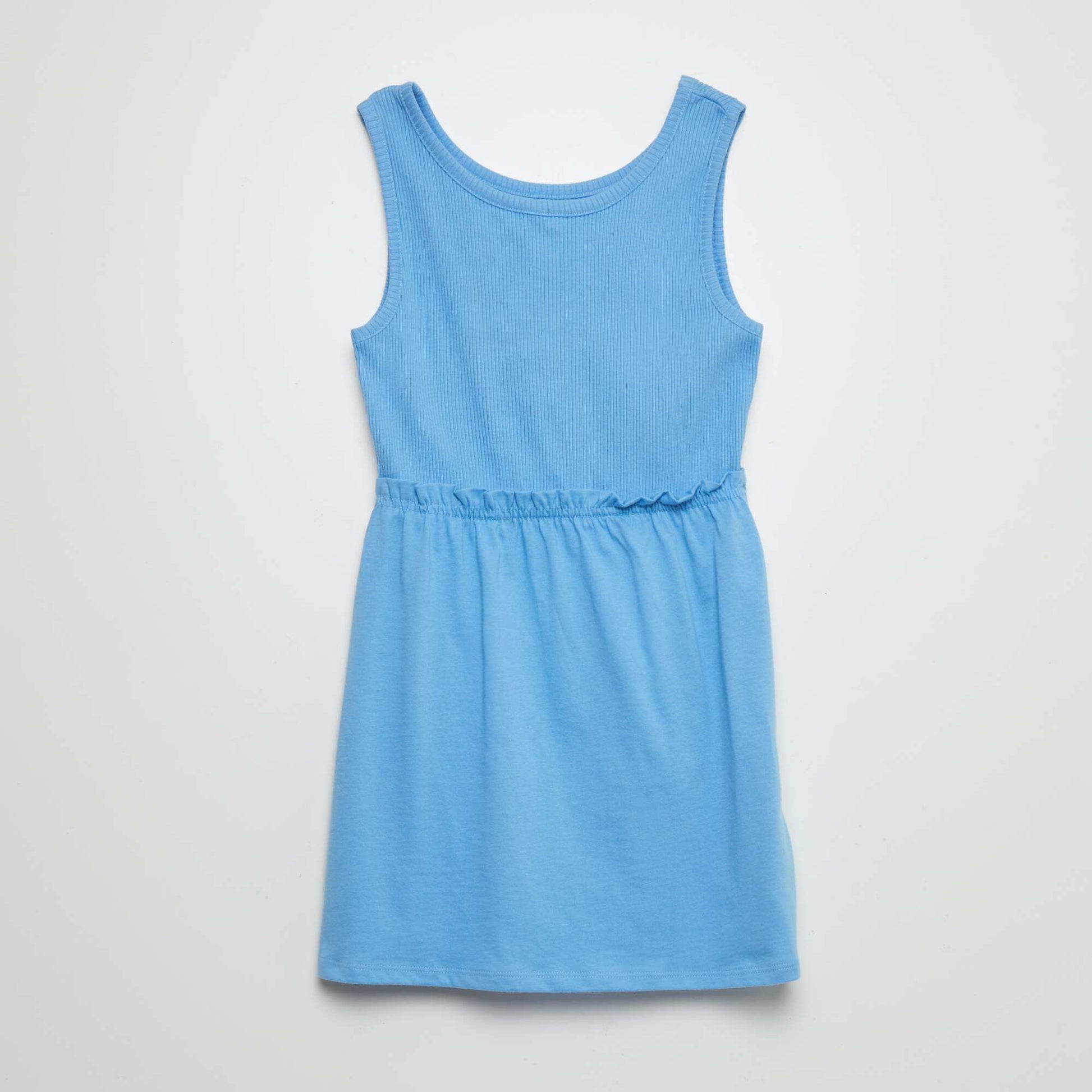 Robe côtelée sans manches BLEU