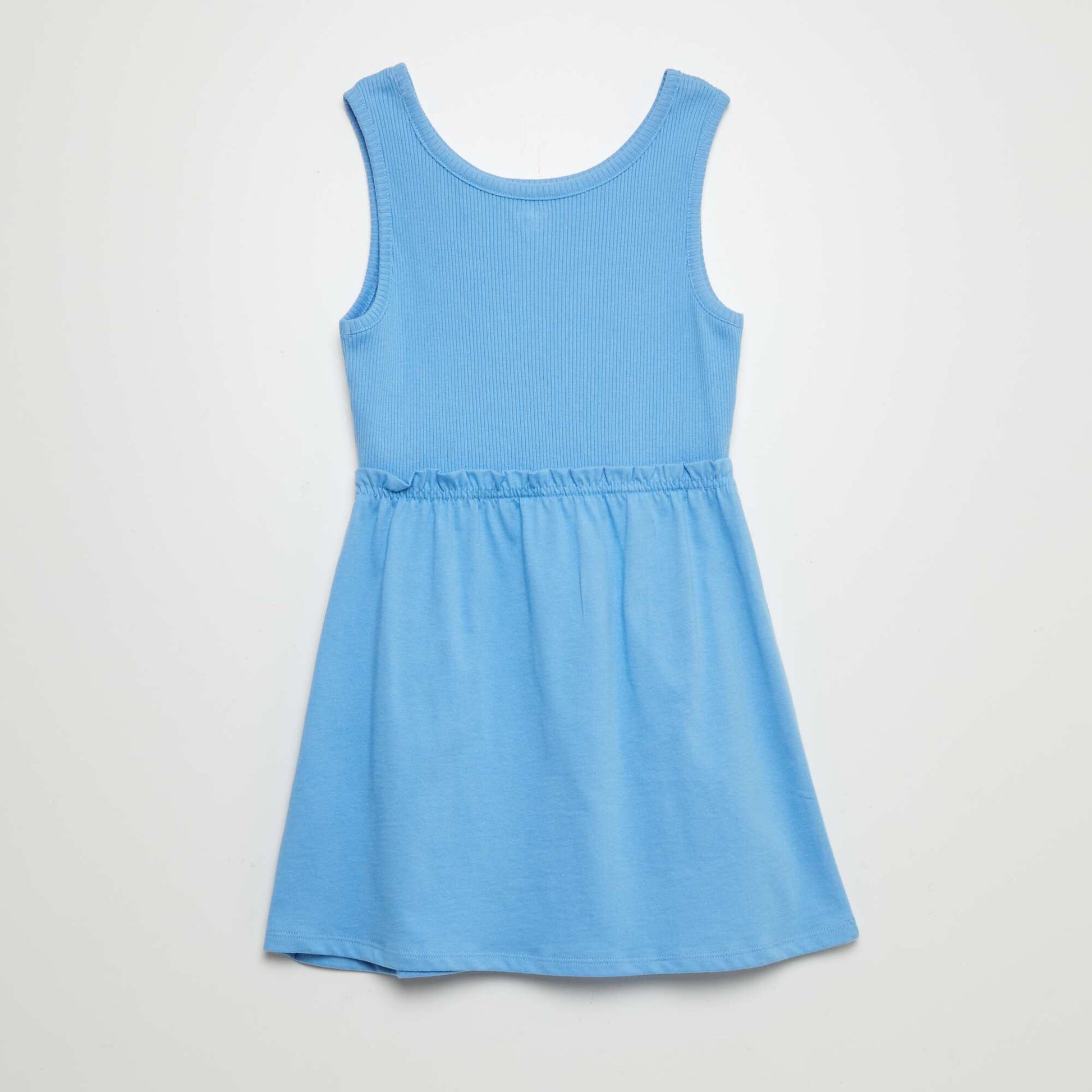 Robe côtelée sans manches BLEU