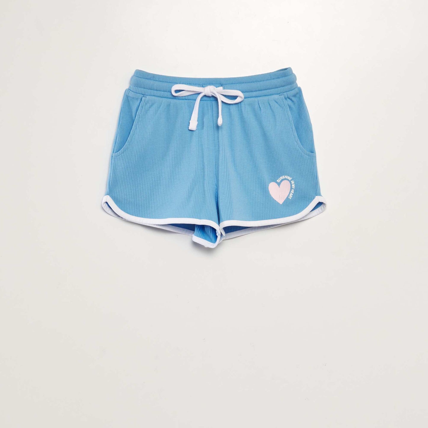 Short en maille à liseré contrastant BLEU