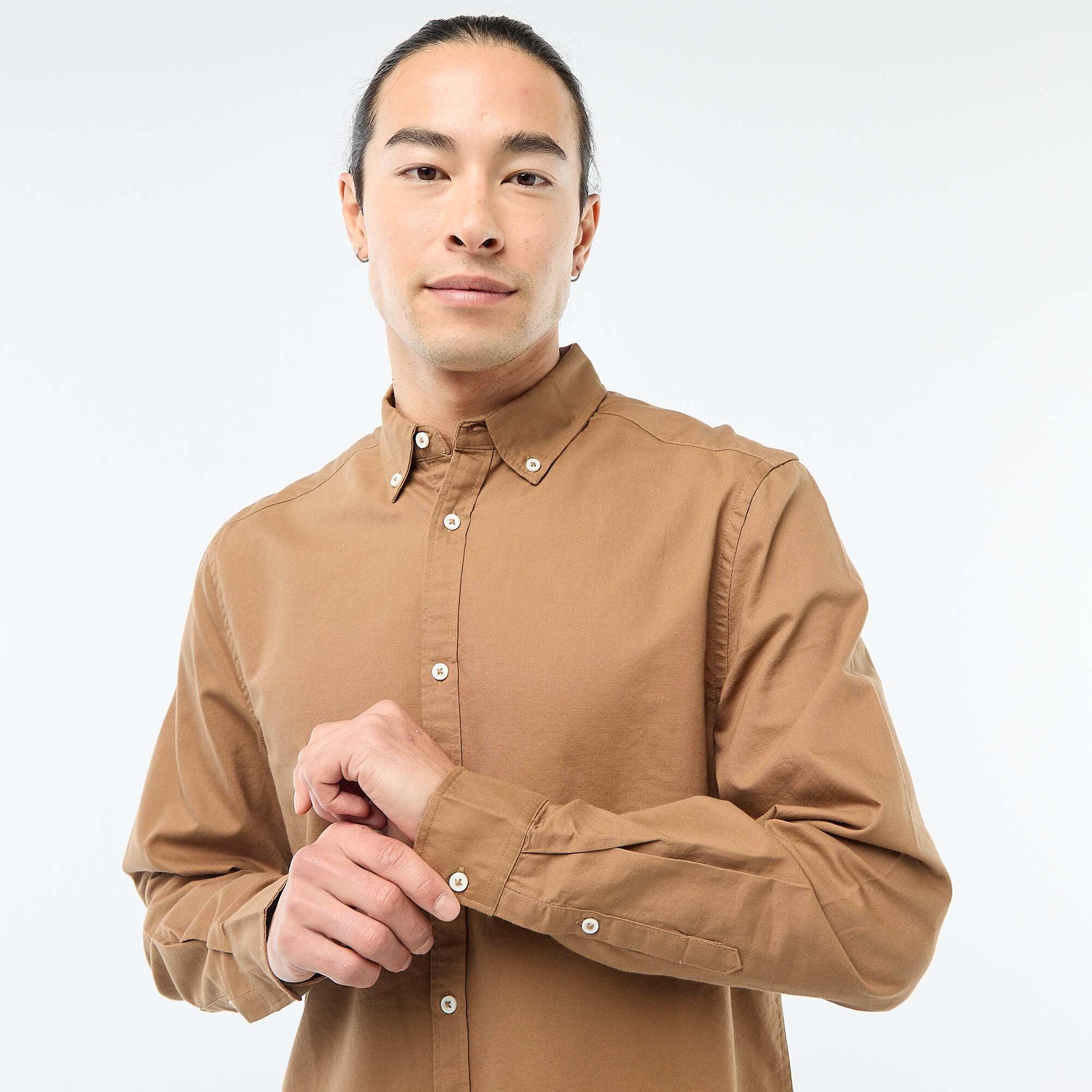 Chemise oxford regular fit MARRON