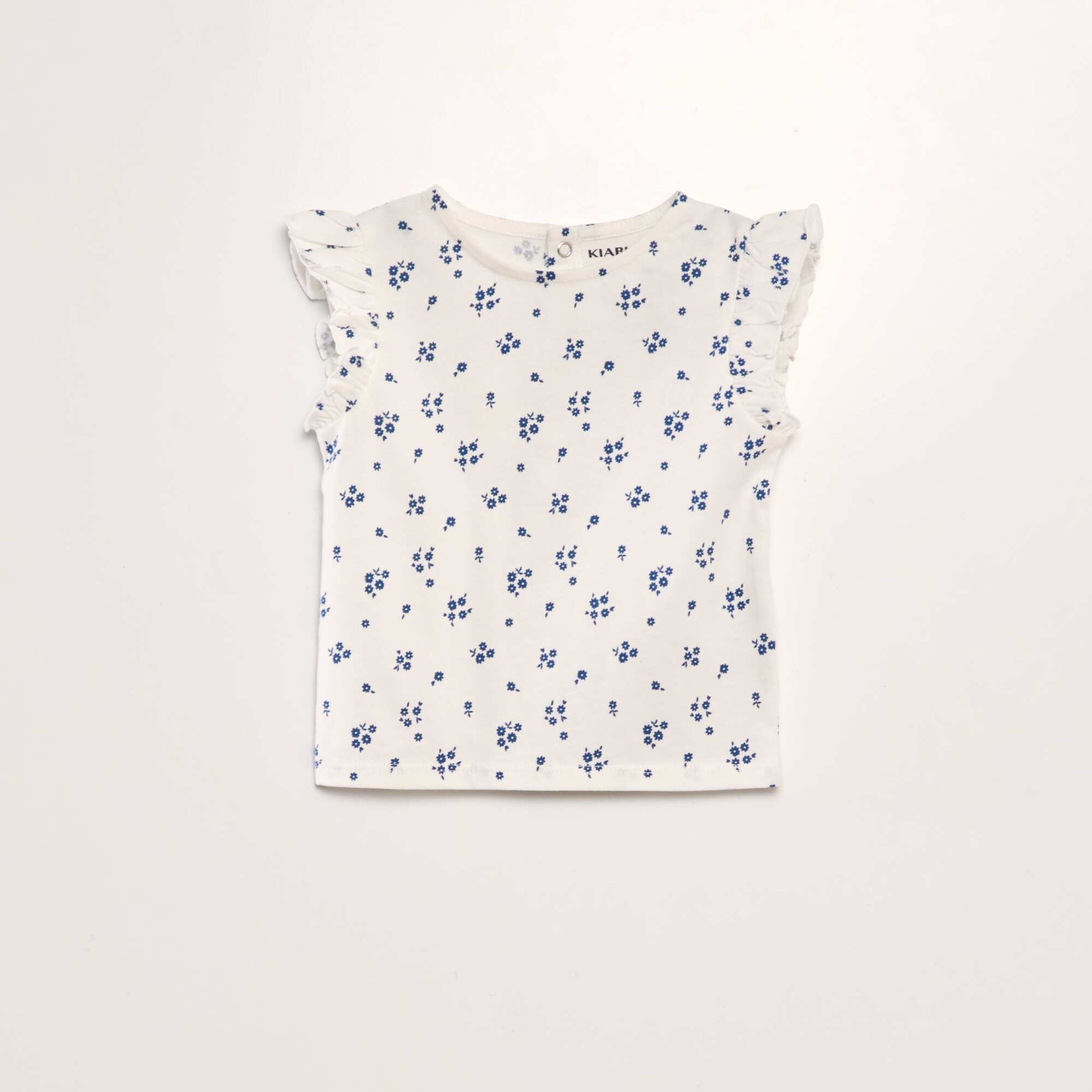 T-shirt à manches volantées BLEU