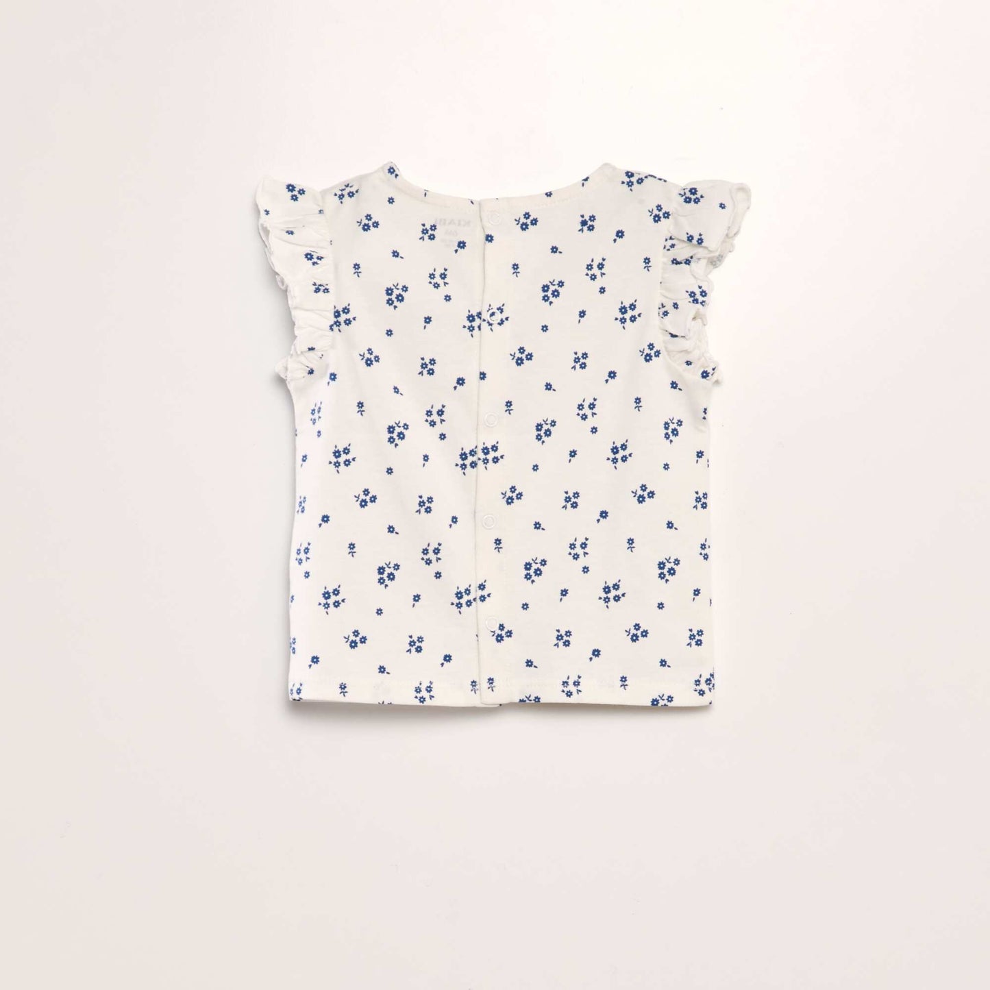 T-shirt à manches volantées BLEU