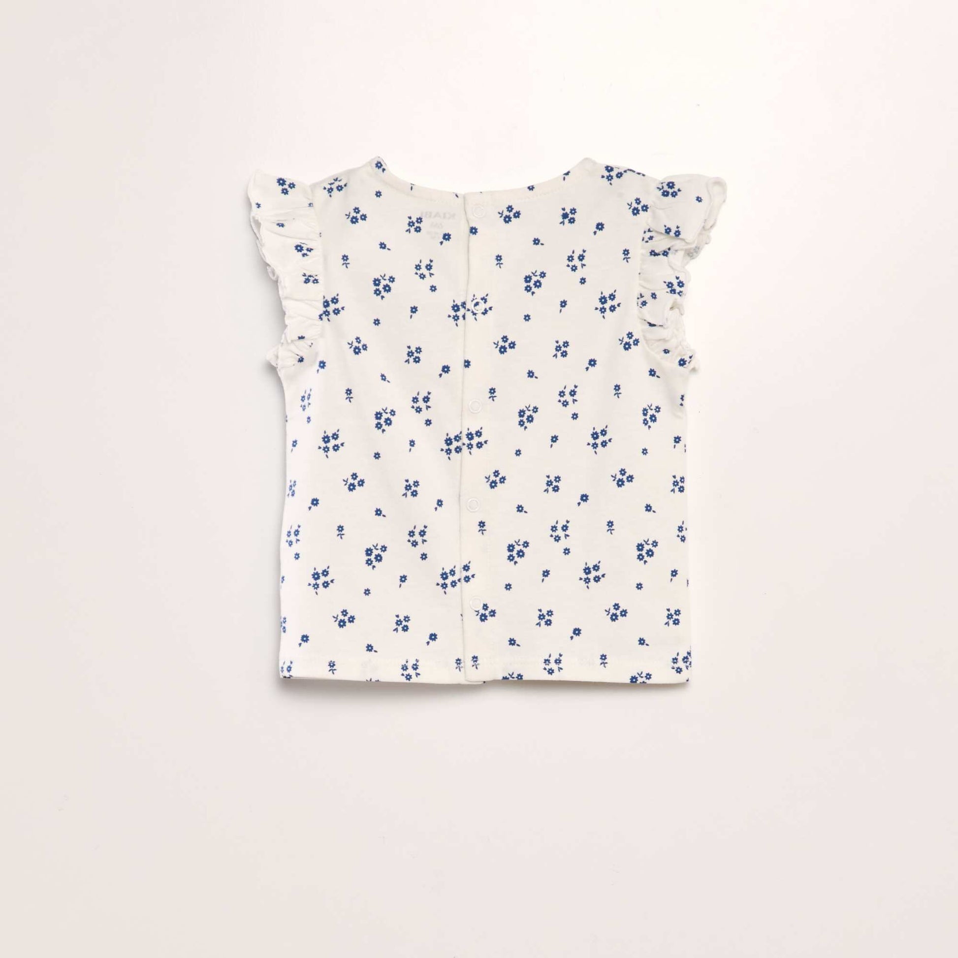T-shirt à manches volantées BLEU
