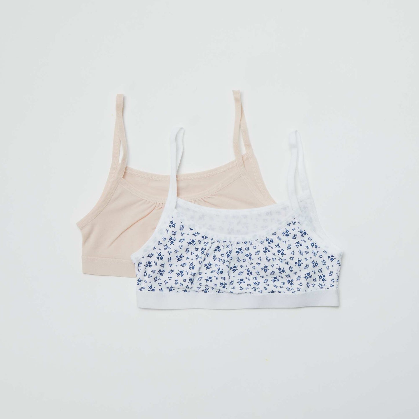 Brassières à fines bretelles en jersey - Lot de 2 BLANC/ROSE