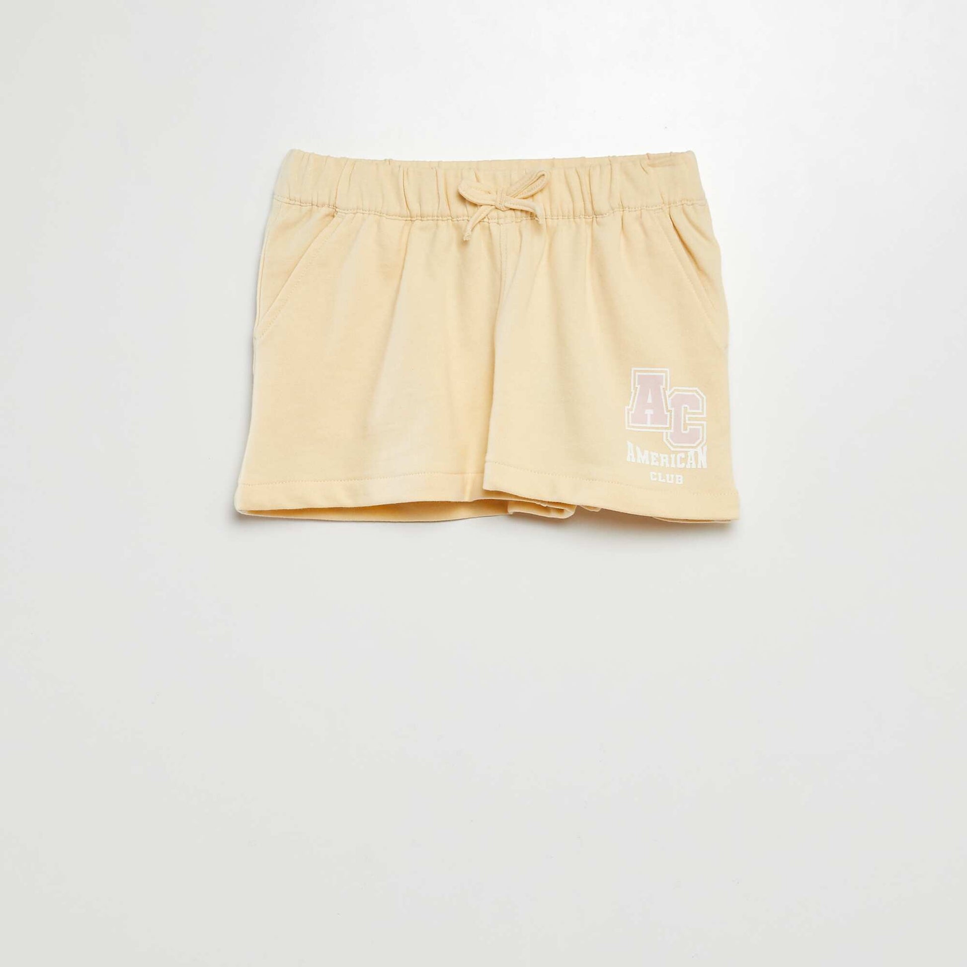 Short en molleton fin JAUNE