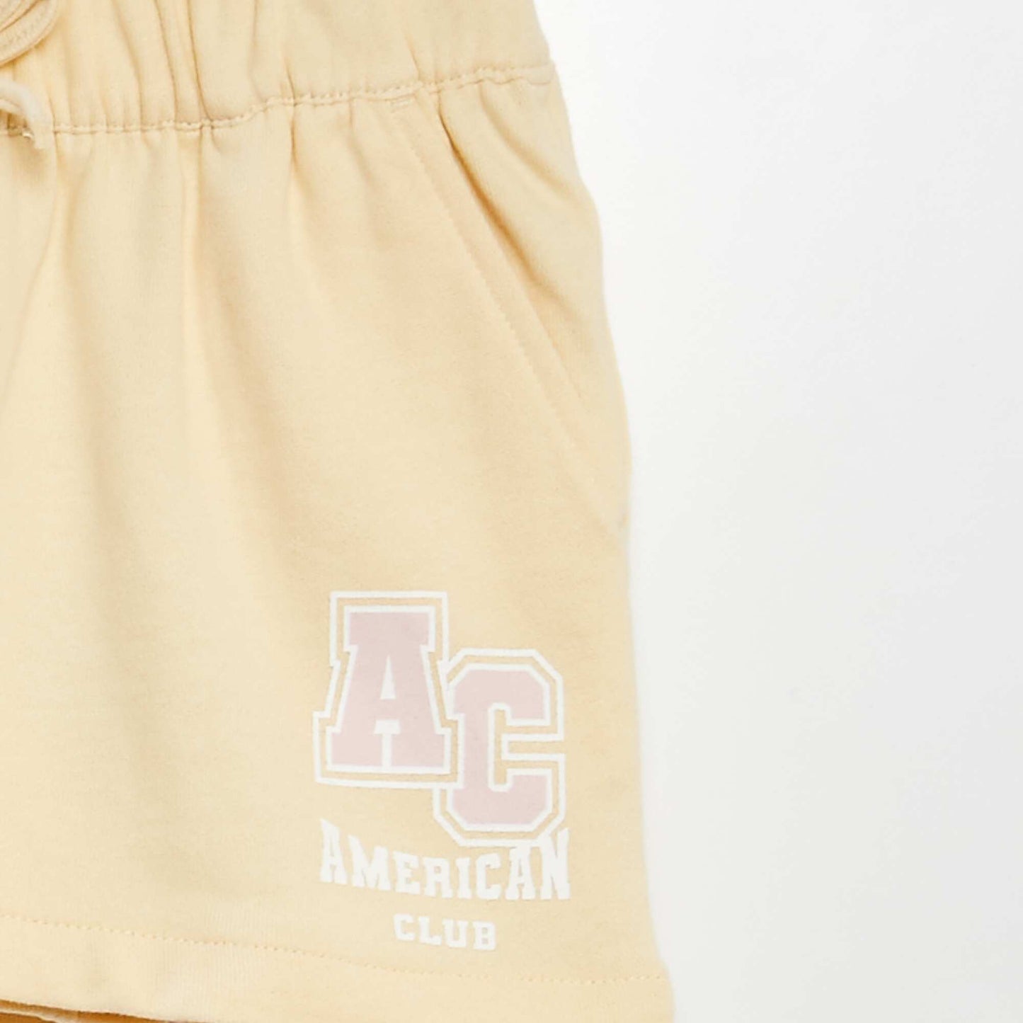 Short en molleton fin JAUNE