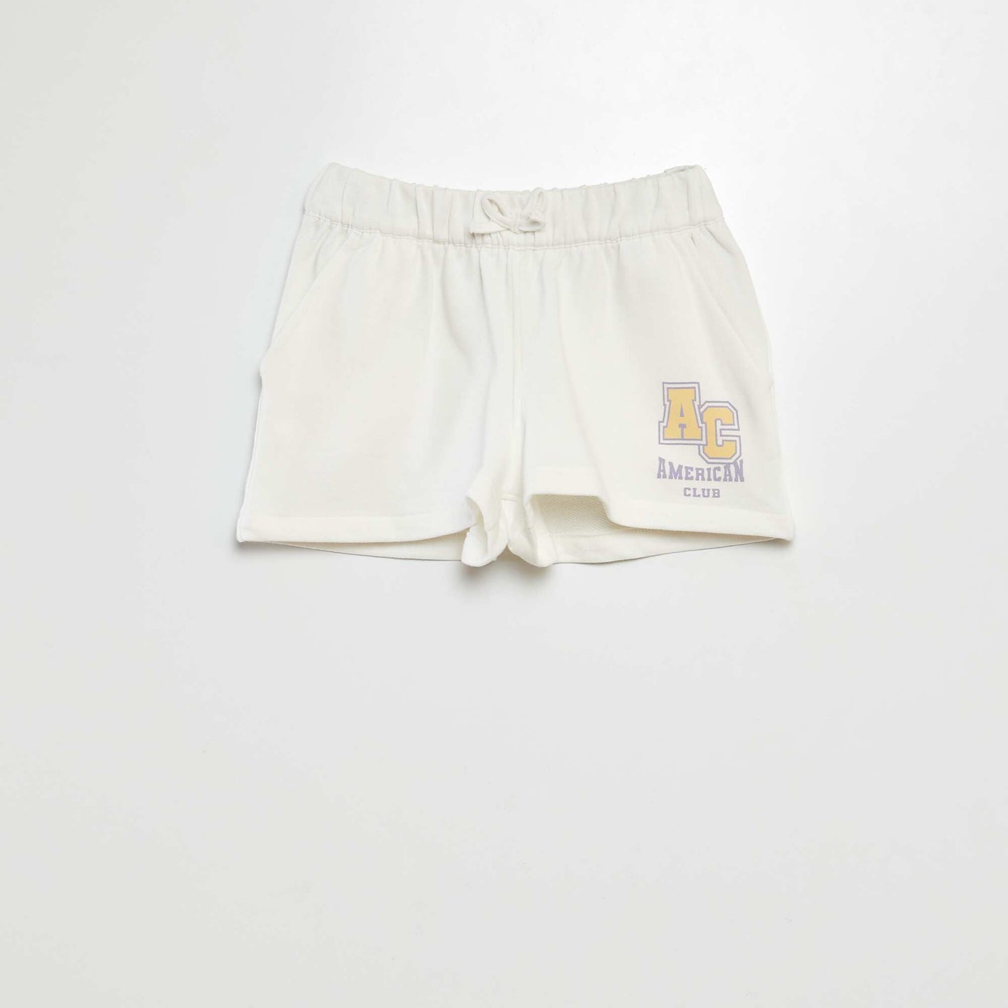 Short en molleton fin BLANC