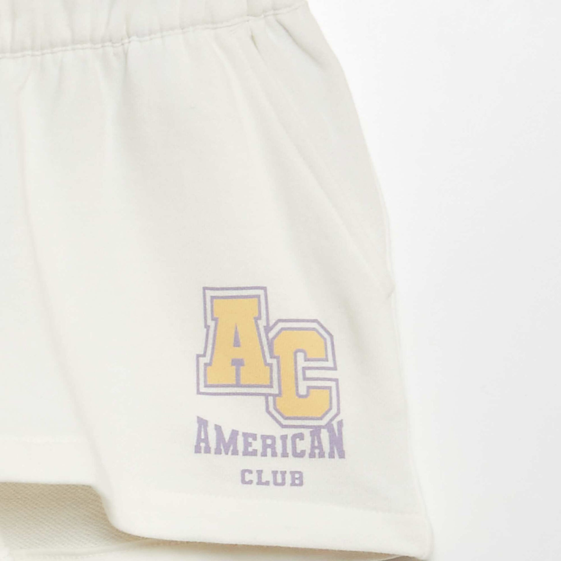Short en molleton fin BLANC