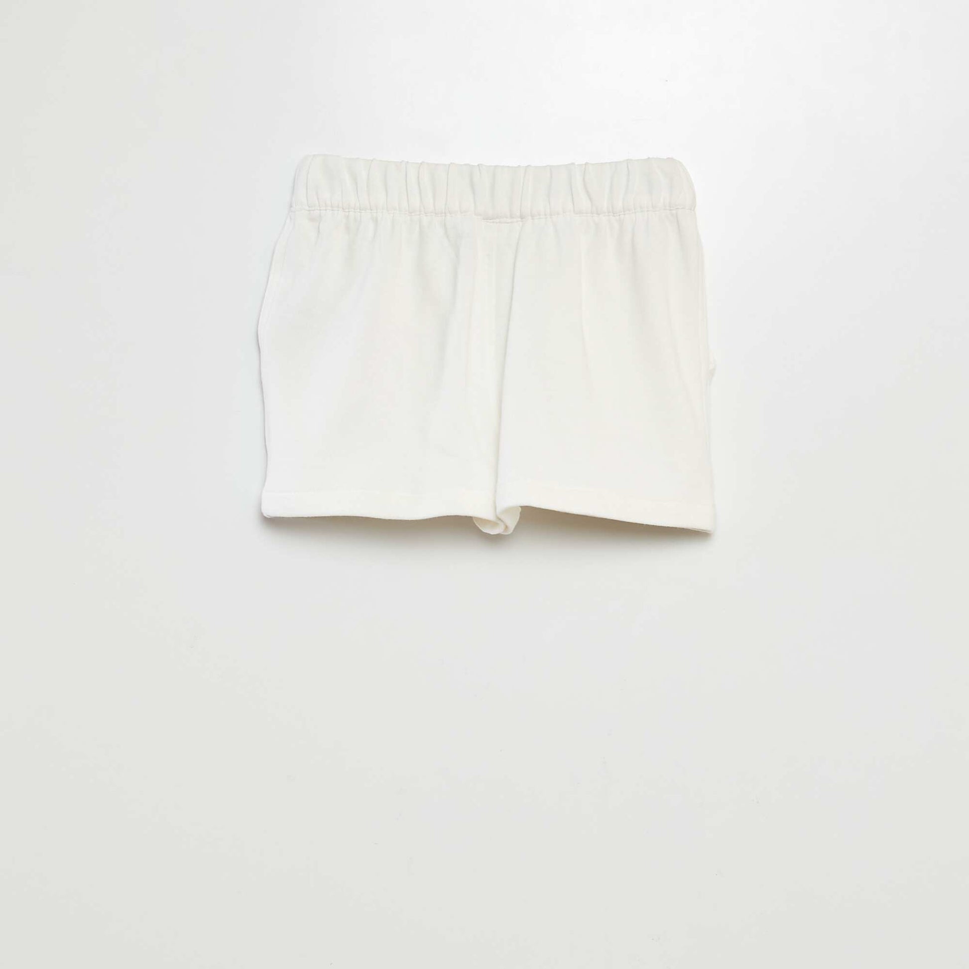 Short en molleton fin BLANC