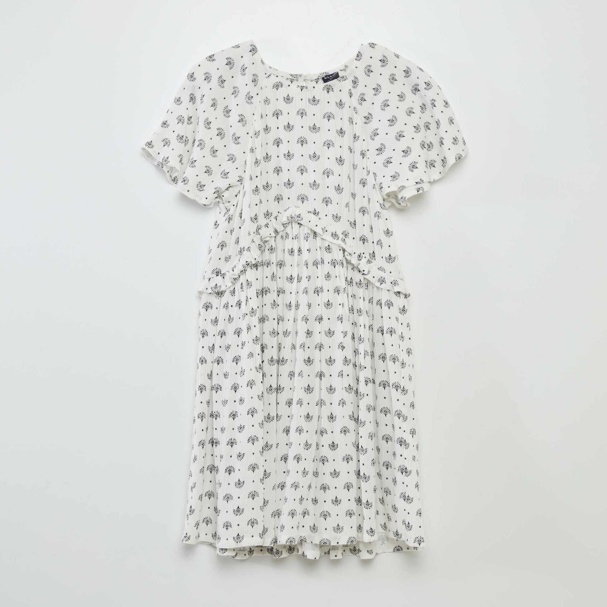 Robe en maille crêpe BLANC 'INDIAN'